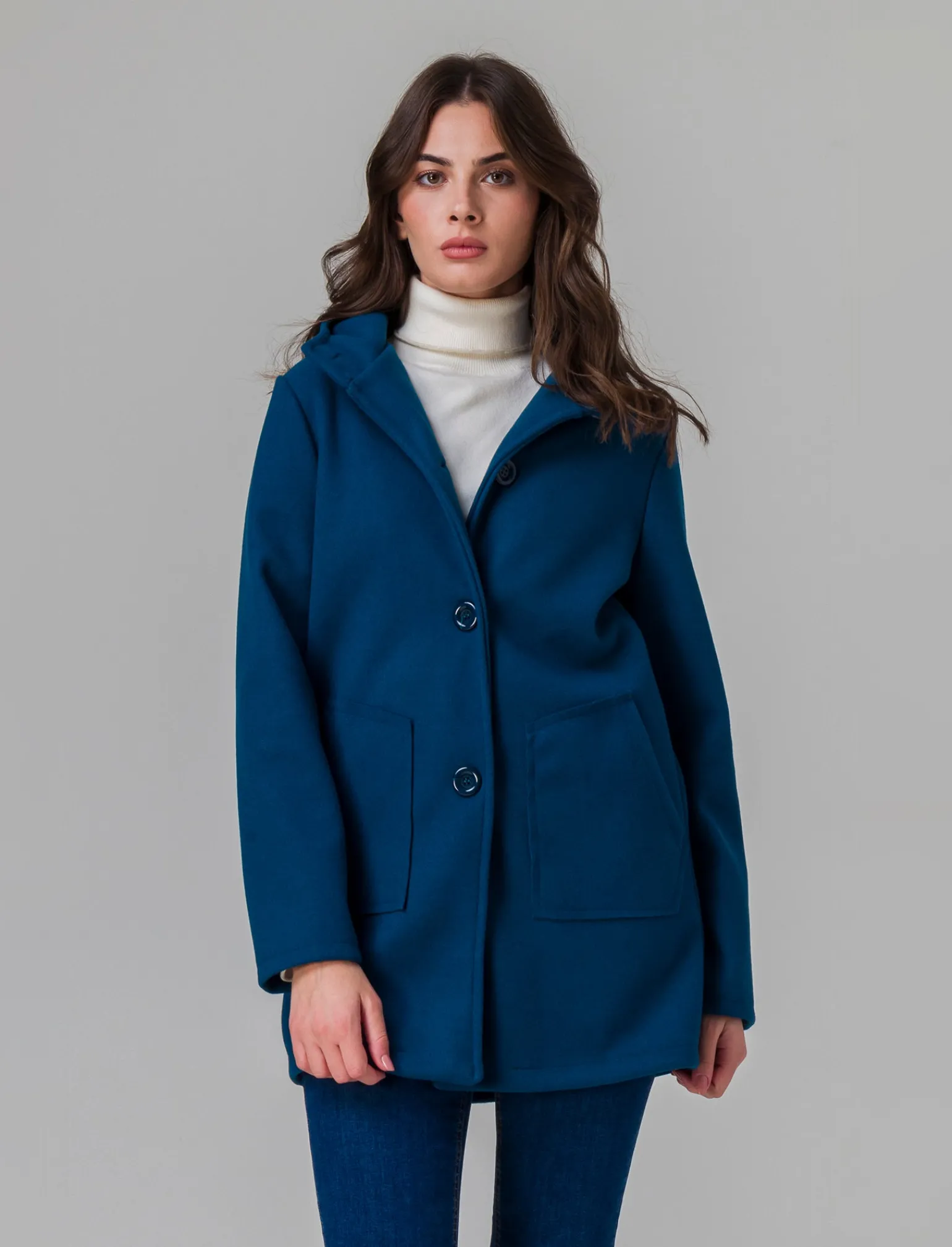 Donna Piazza Italia Giubbini E Cappotti<Cappotto con cappuccio e tasche a taglio - Ottanio
