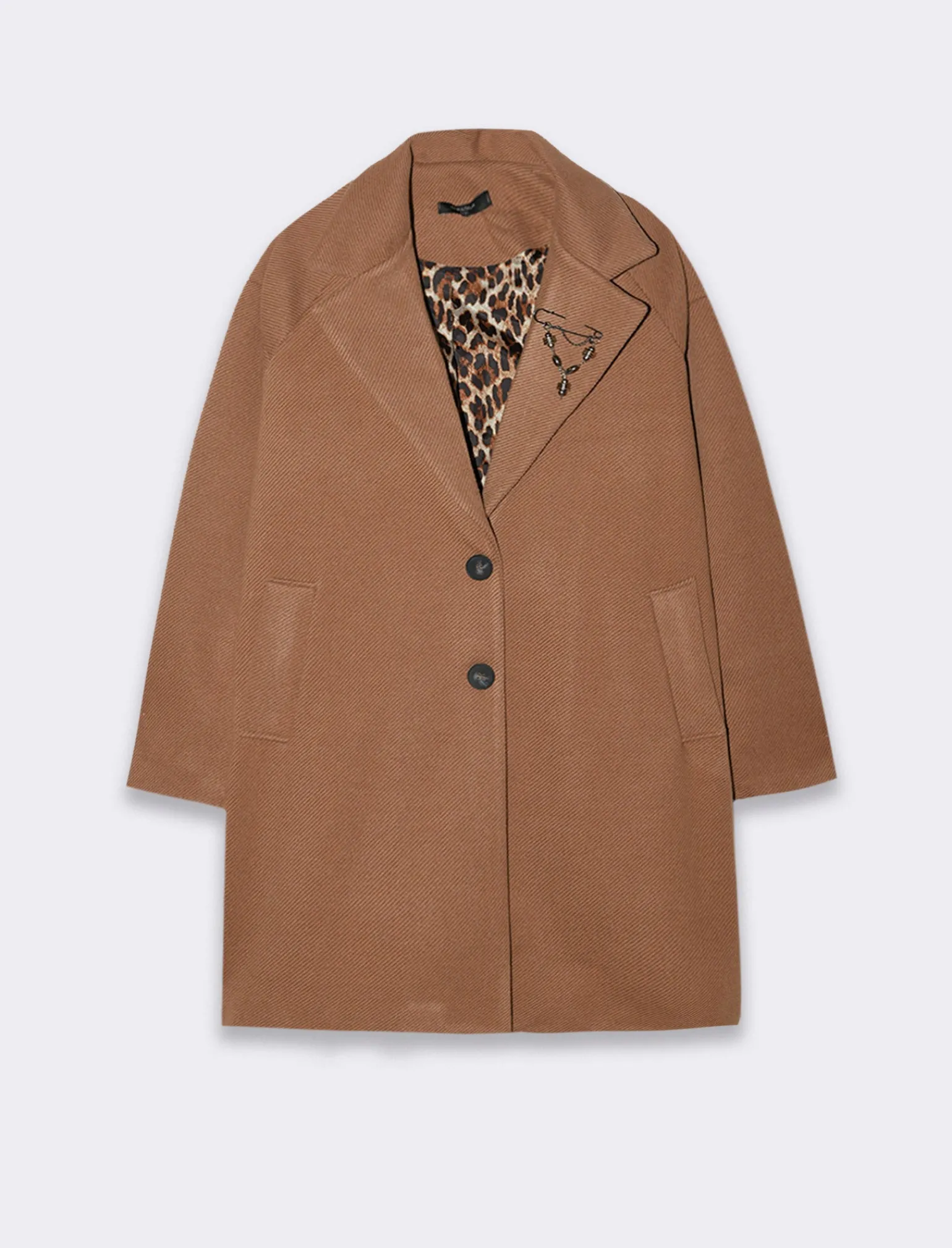 Donna Piazza Italia Giubbini E Cappotti<CAPPOTTO CON SPILLA - Cammello