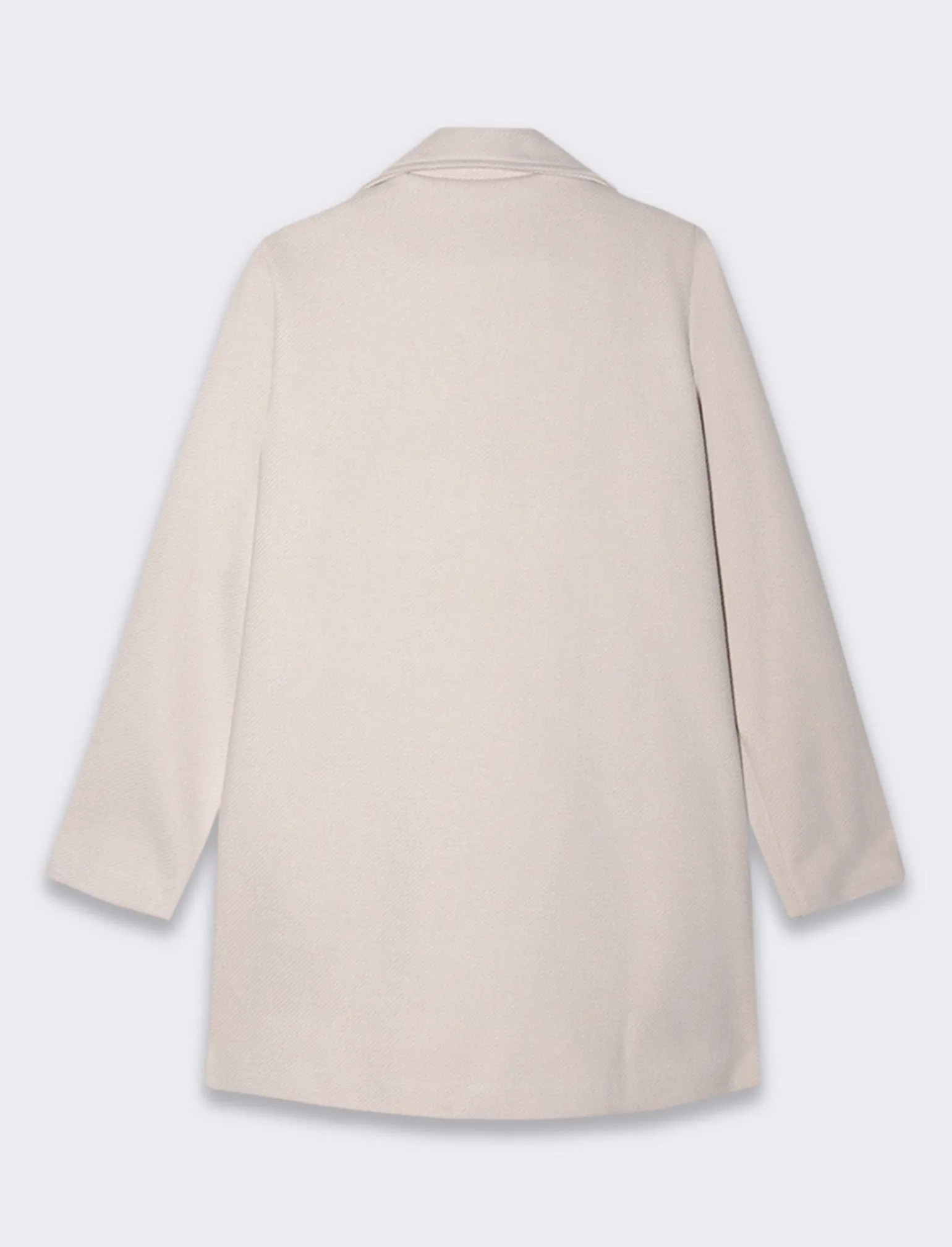Donna Piazza Italia Giubbini E Cappotti<Cappotto doppiopetto in tessuto diagonale - Bianco gesso