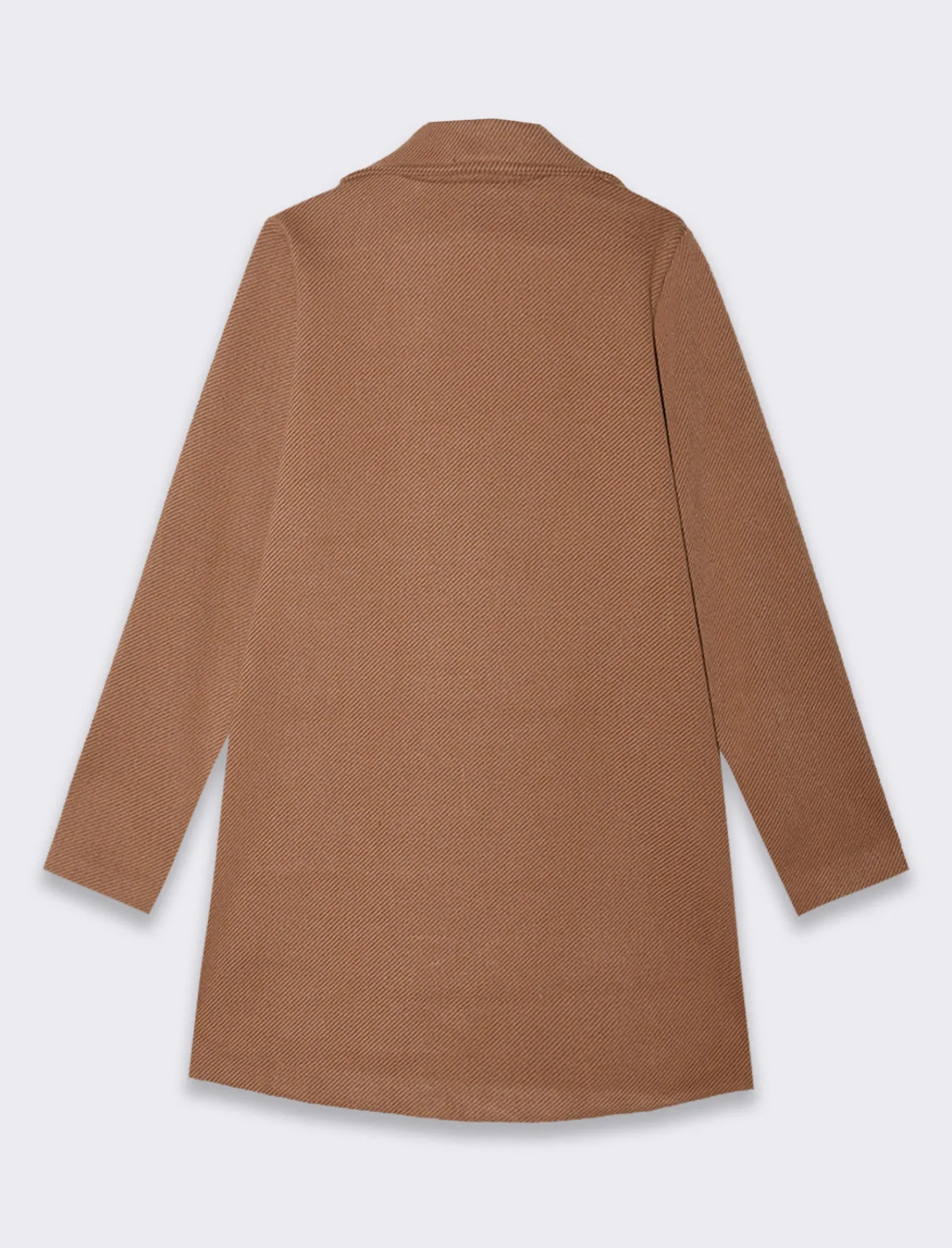 Donna Piazza Italia Giubbini E Cappotti<Cappotto doppiopetto in tessuto diagonale - Cammello