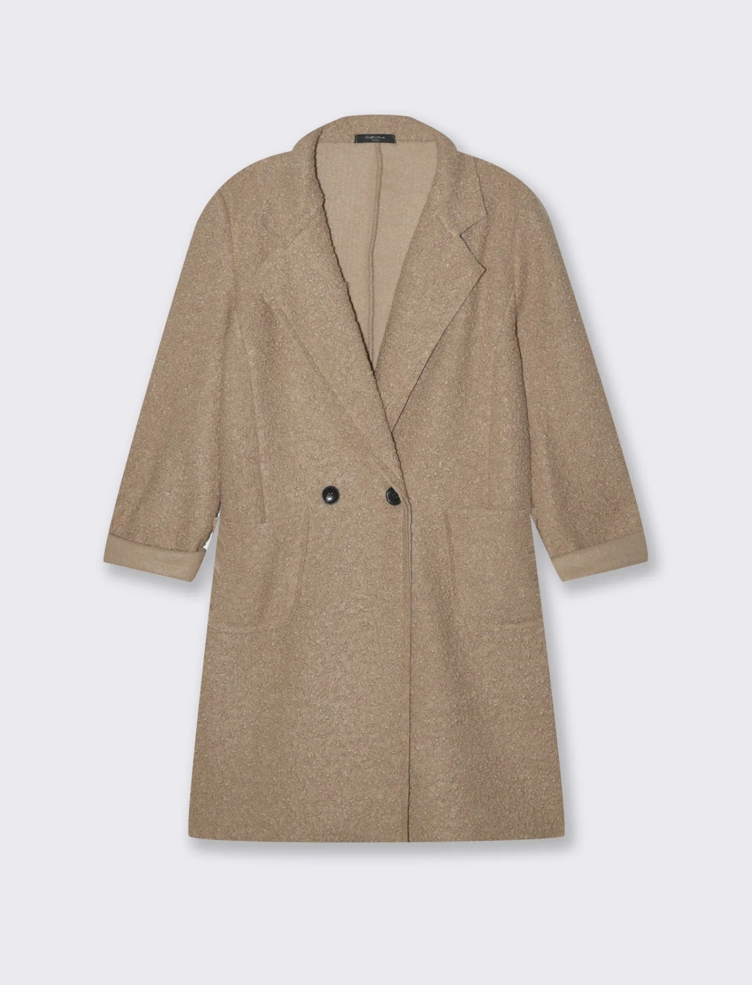 Donna Piazza Italia Giubbini E Cappotti<CAPPOTTO IN TESSUTO BOUCLE' - Sabbia