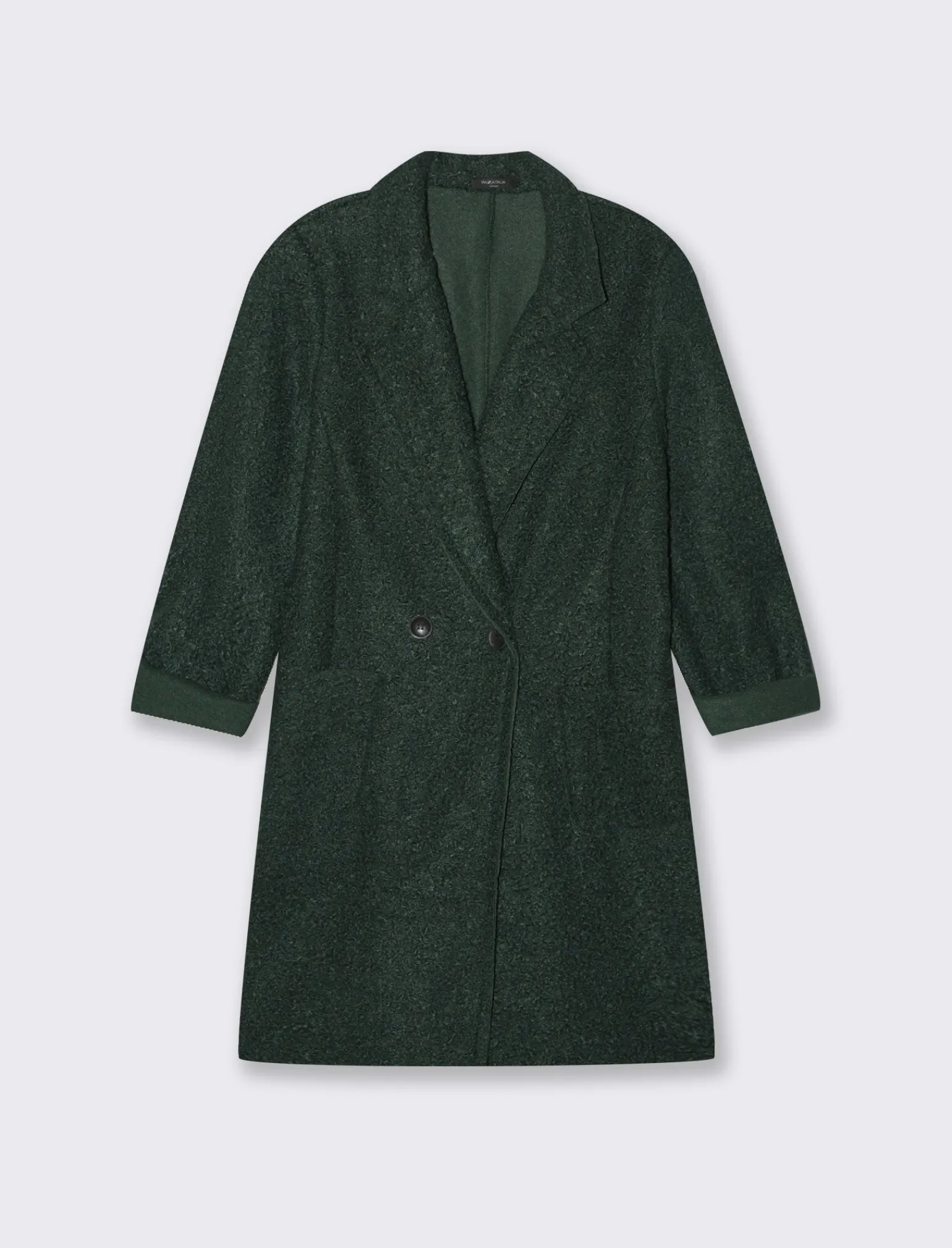 Donna Piazza Italia Giubbini E Cappotti<CAPPOTTO IN TESSUTO BOUCLE' - Verde abete