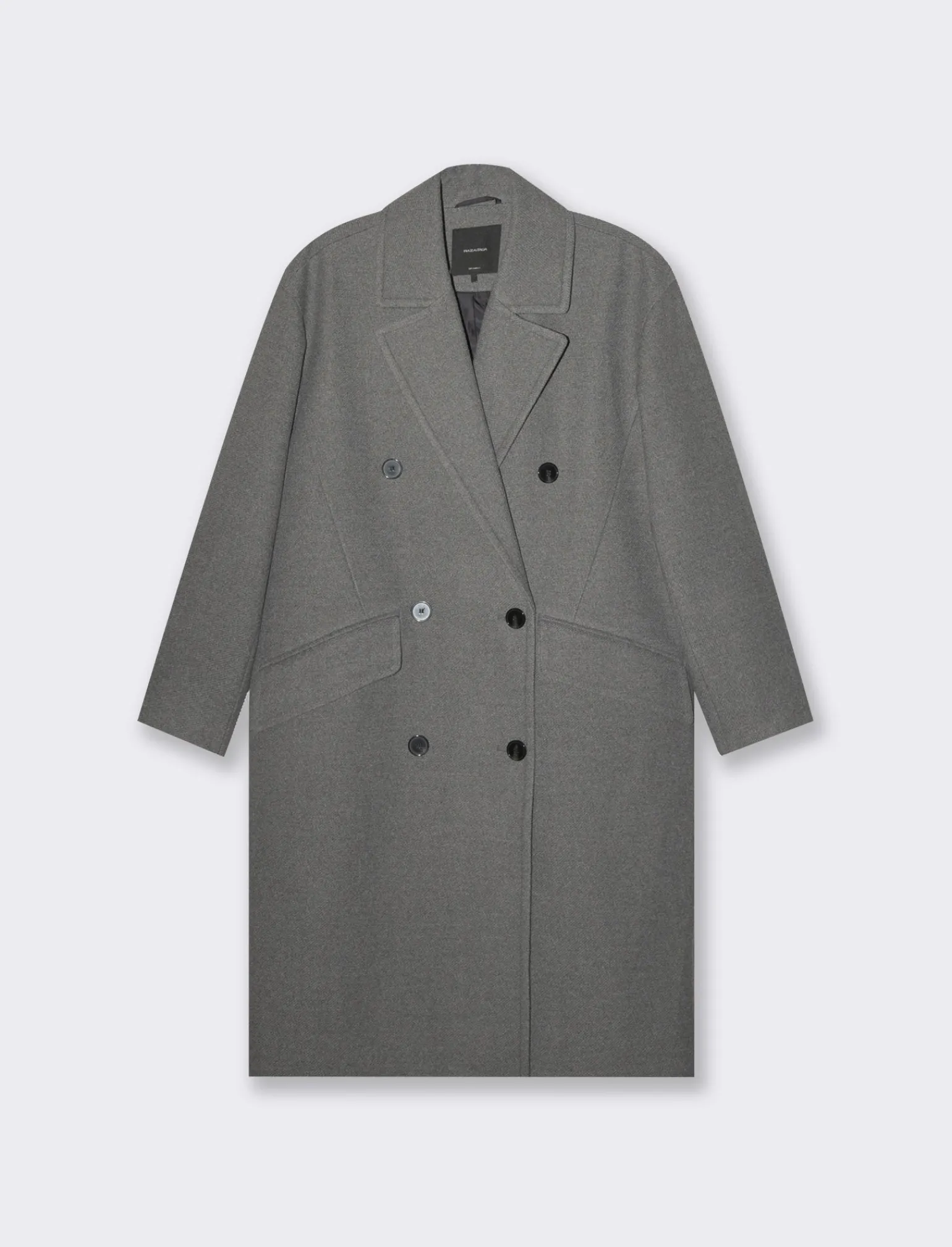 Donna Piazza Italia Donna | Giubbini E Cappotti<Cappotto linea squadrata vestibilità over con abbottonatura doppio petto - melange