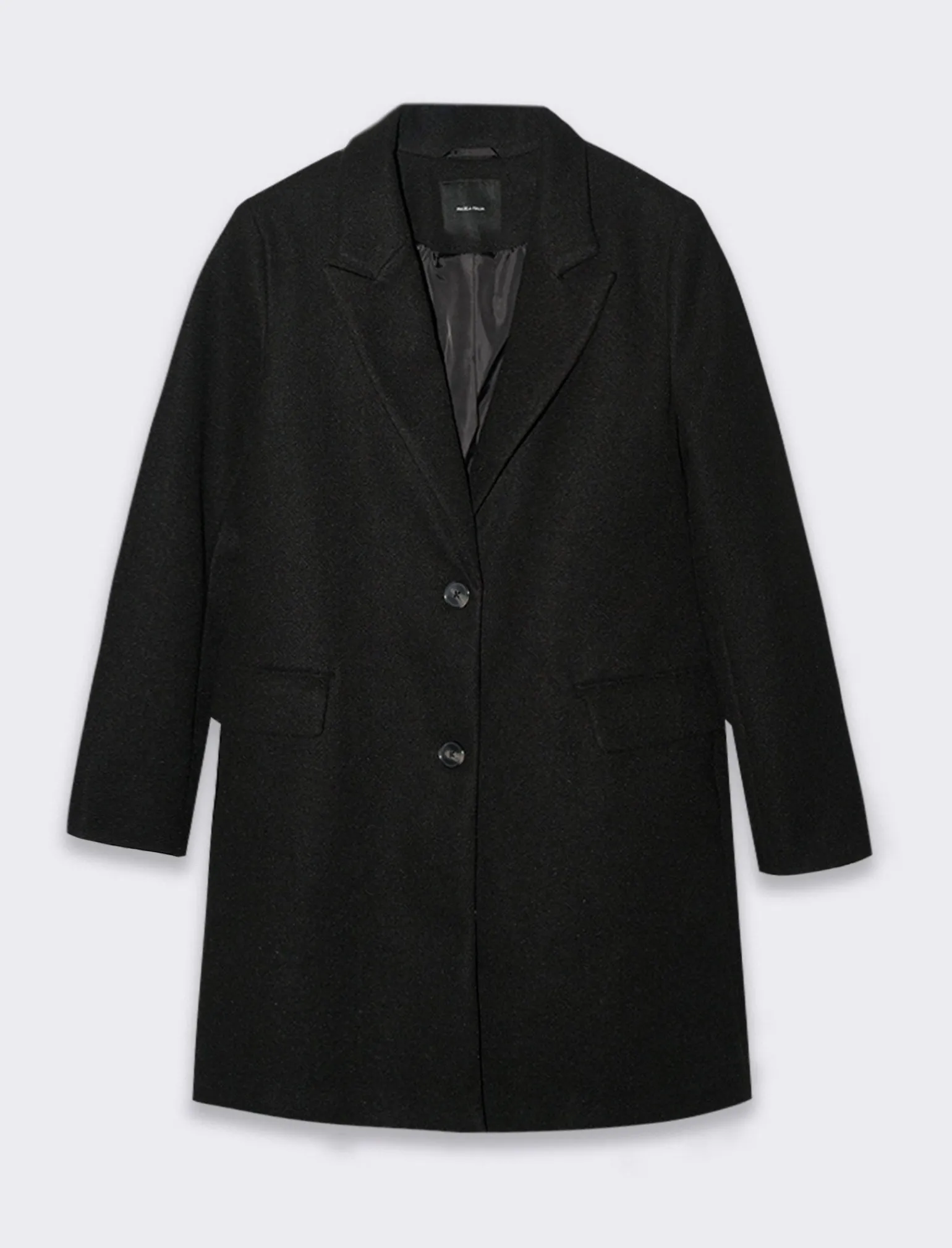 Donna Piazza Italia Donna | Giubbini E Cappotti<Cappotto monopetto 2 bottoni collo revers spacchetti sui polsi -