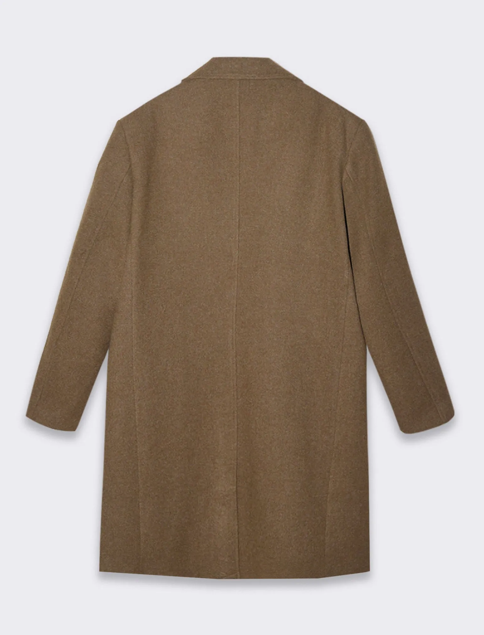 Uomo Piazza Italia Uomo | Giubbini E Cappotti<Cappotto regular fit con collo a revers a punta e maniche lunghe - fango