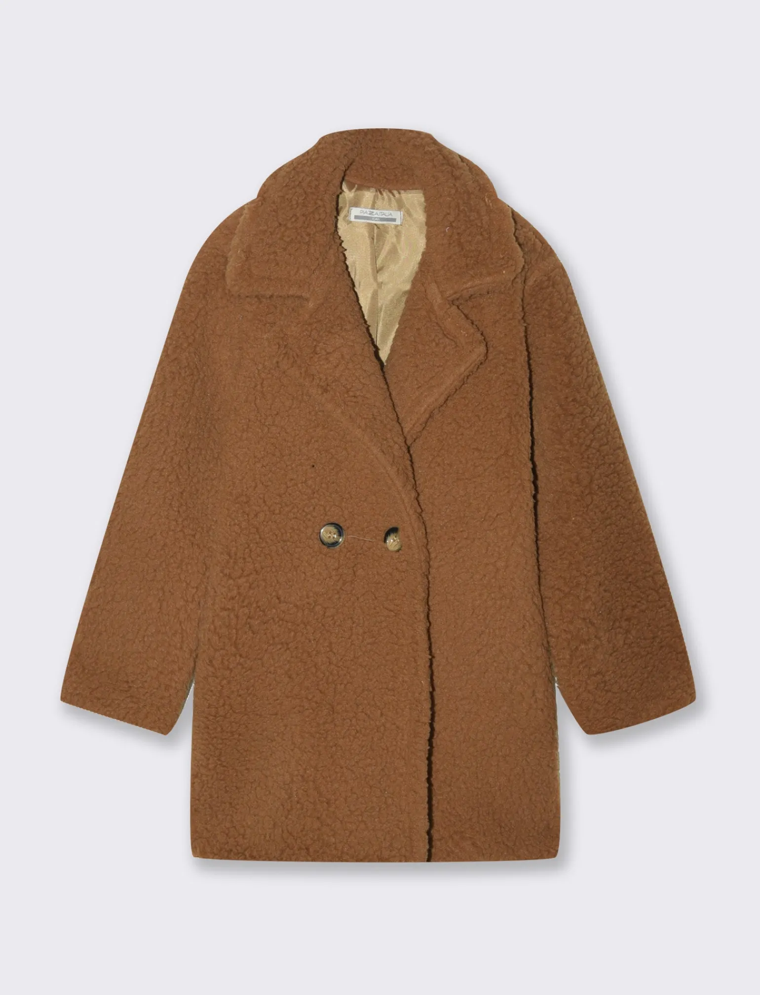 Piazza Italia Bambina | Giubbini E Cappotti<Cappotto teddy da bambina. - Cammello