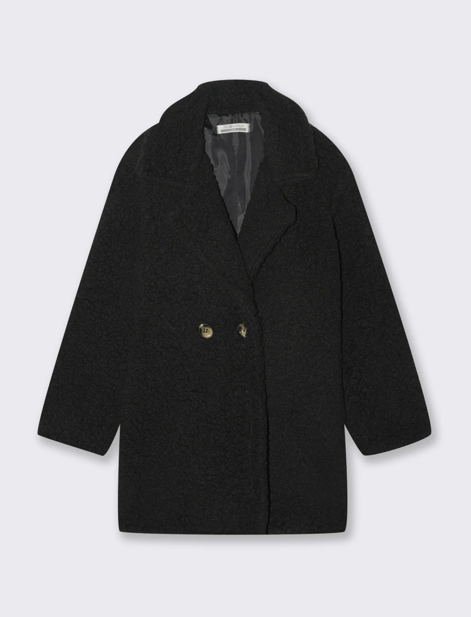 Piazza Italia Bambina | Giubbini E Cappotti<Cappotto teddy da bambina. - Nero