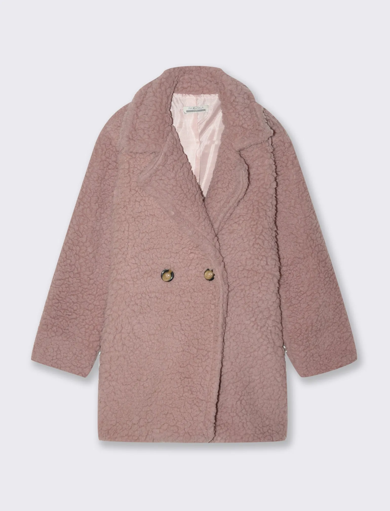Piazza Italia Bambina | Giubbini E Cappotti<Cappotto teddy da bambina. - Rosa