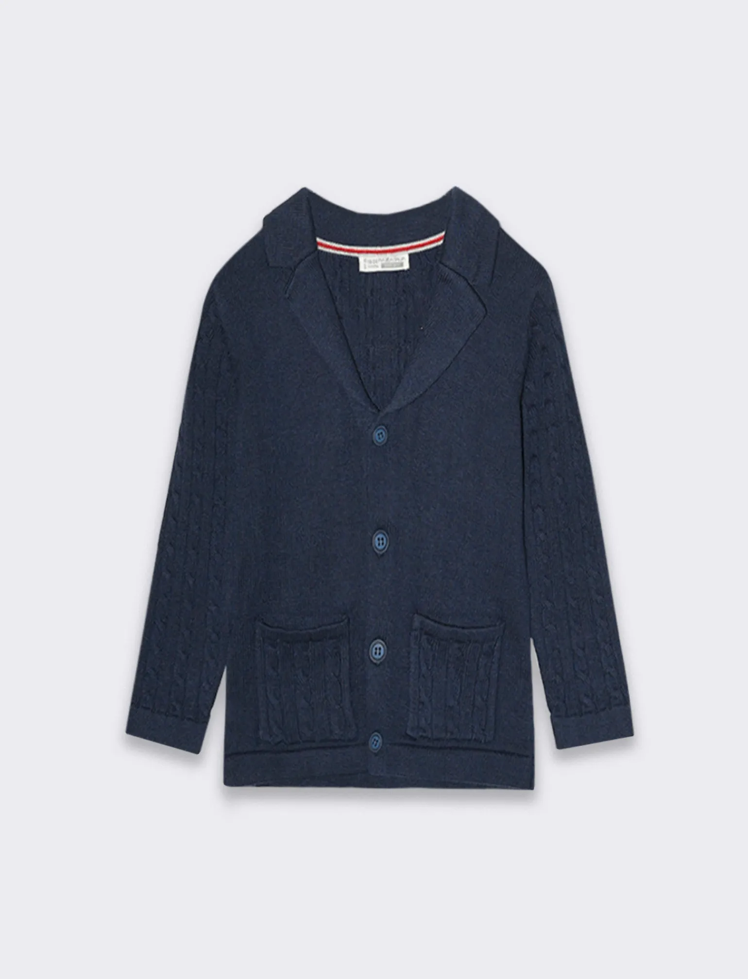 Piazza Italia Neonato | Maglieria<Cardigan con collo stile classico e bottoni con maniche e taschine in tessuto a trecce -