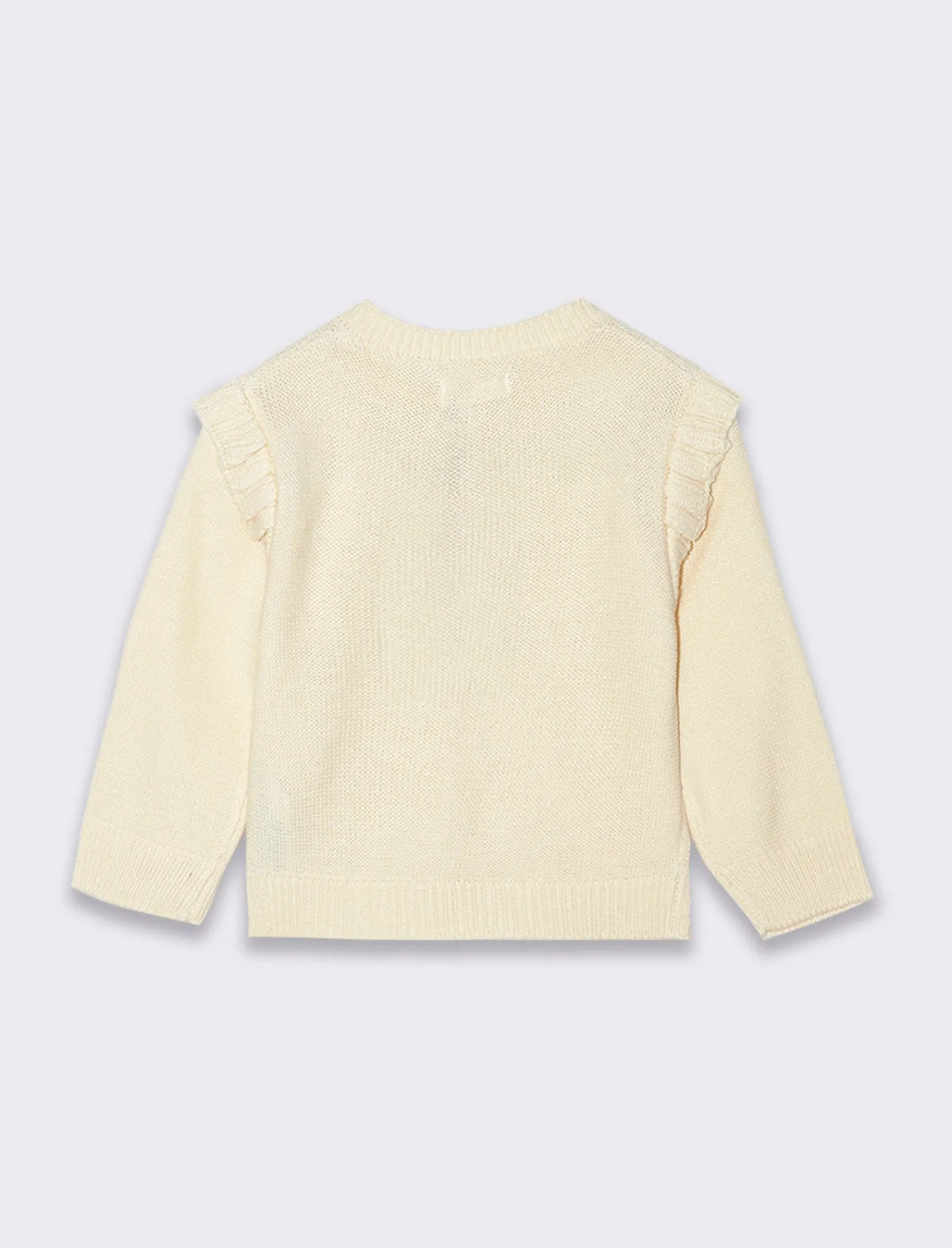 Piazza Italia Neonata<Cardigan da neonata con bottoncini, rouches alle maniche e disegno frontale -
