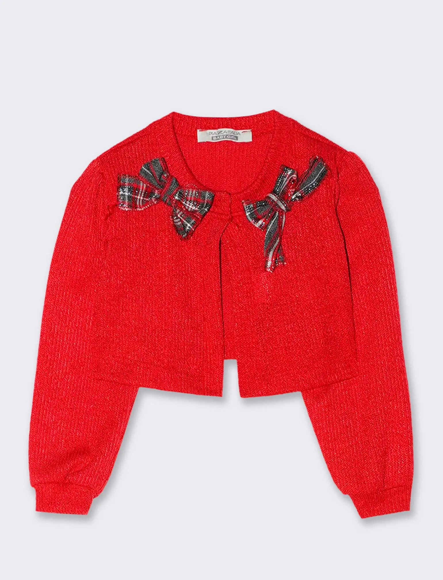 Piazza Italia Neonata<Cardigan da neonata con fiocchi in tartan. - Rosso