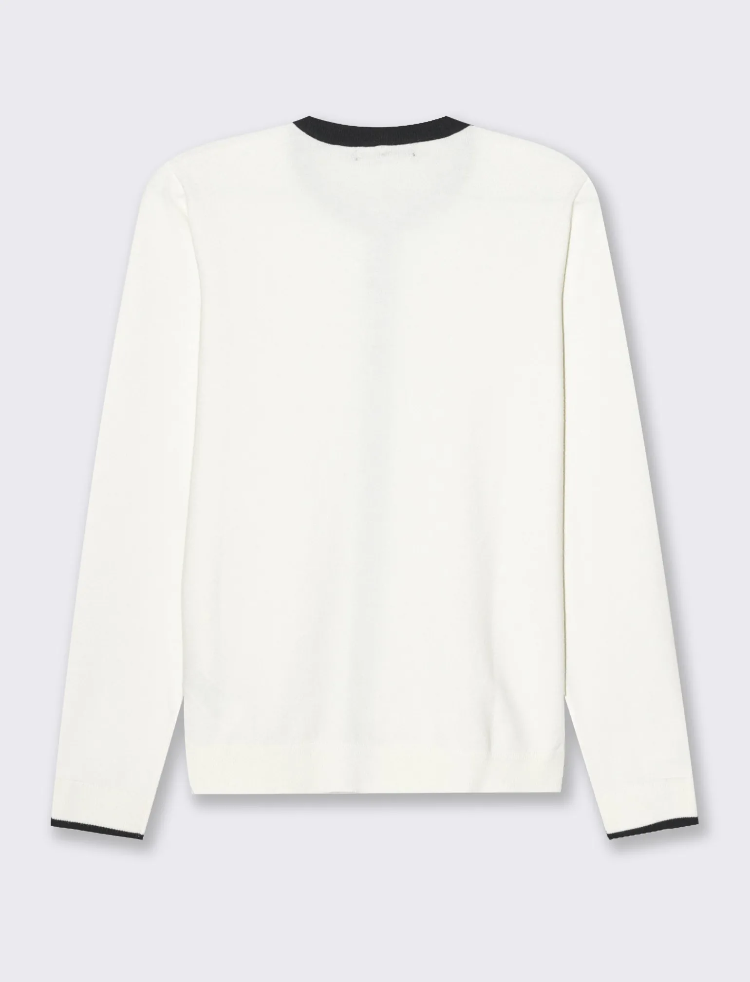 Donna Piazza Italia Donna | Maglieria<Cardigan in maglia fine con dettaglio contrasto su tinta e polsi - Avorio