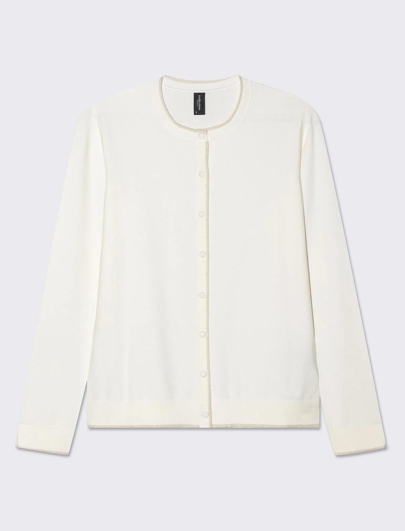 Donna Piazza Italia Donna | Maglieria<Cardigan in maglia fine, modello girocollo con dettagli lurex - Avorio