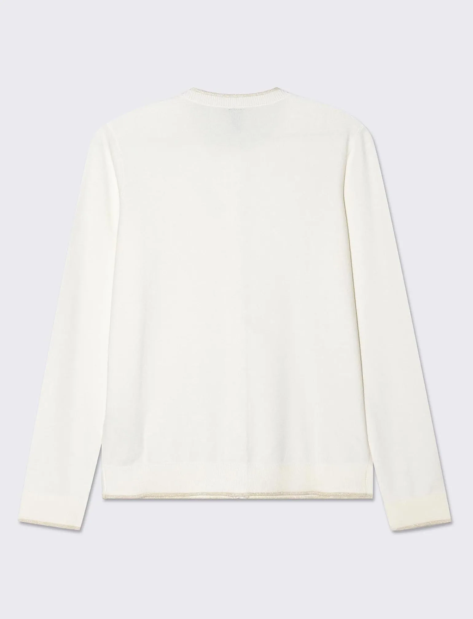 Donna Piazza Italia Donna | Maglieria<Cardigan in maglia fine, modello girocollo con dettagli lurex - Avorio