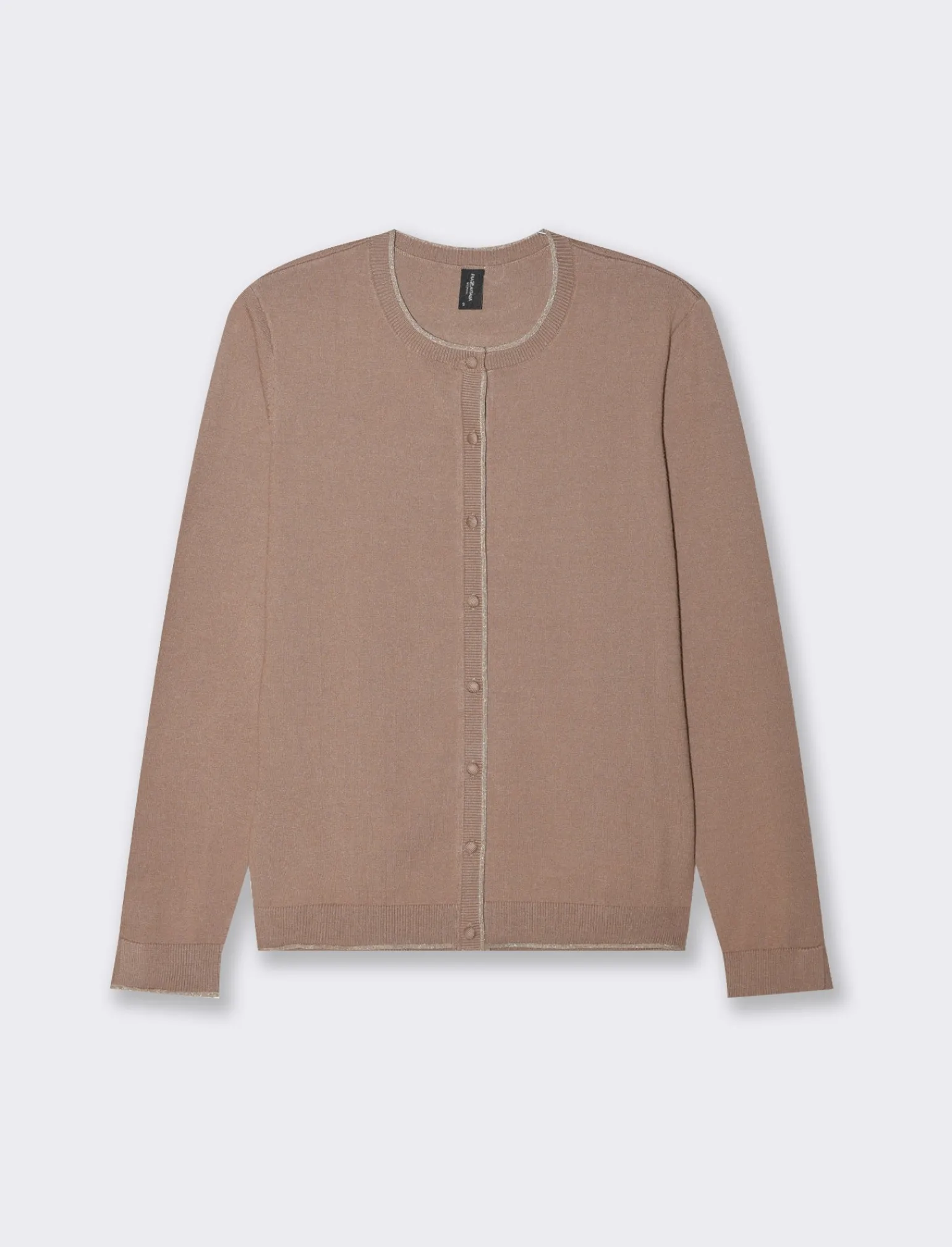 Donna Piazza Italia Donna | Maglieria<Cardigan in maglia fine, modello girocollo con dettagli lurex - castoro
