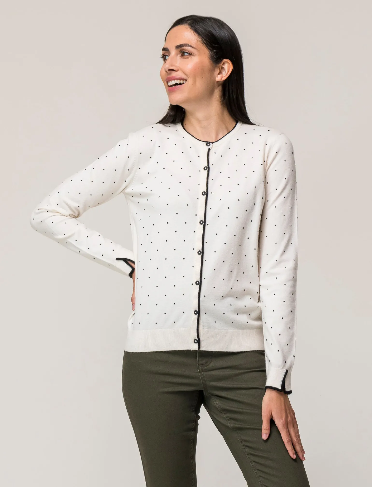 Donna Piazza Italia Donna | Maglieria<Cardigan in morbido filato con motivo floccato stampato - Avorio