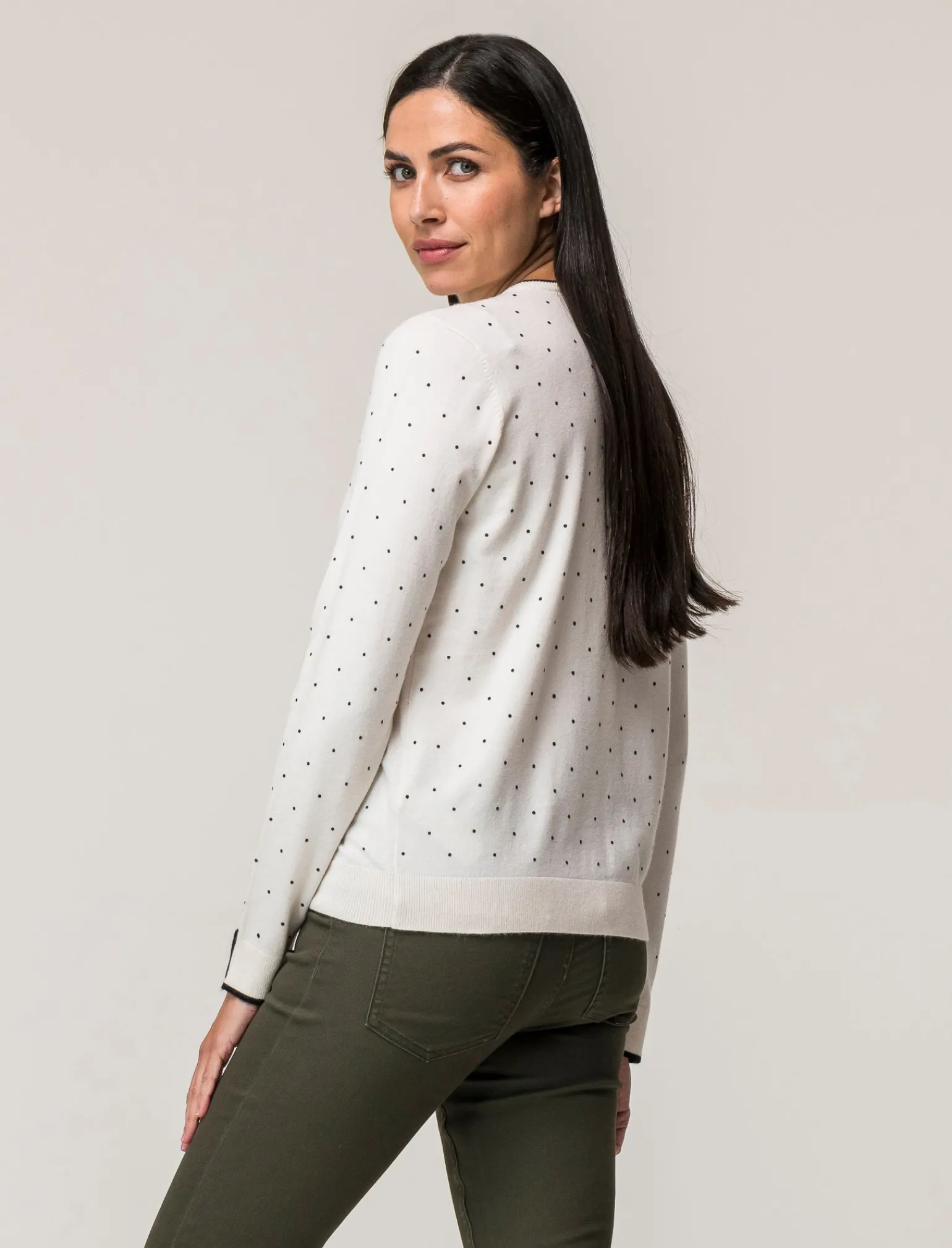 Donna Piazza Italia Donna | Maglieria<Cardigan in morbido filato con motivo floccato stampato - Avorio