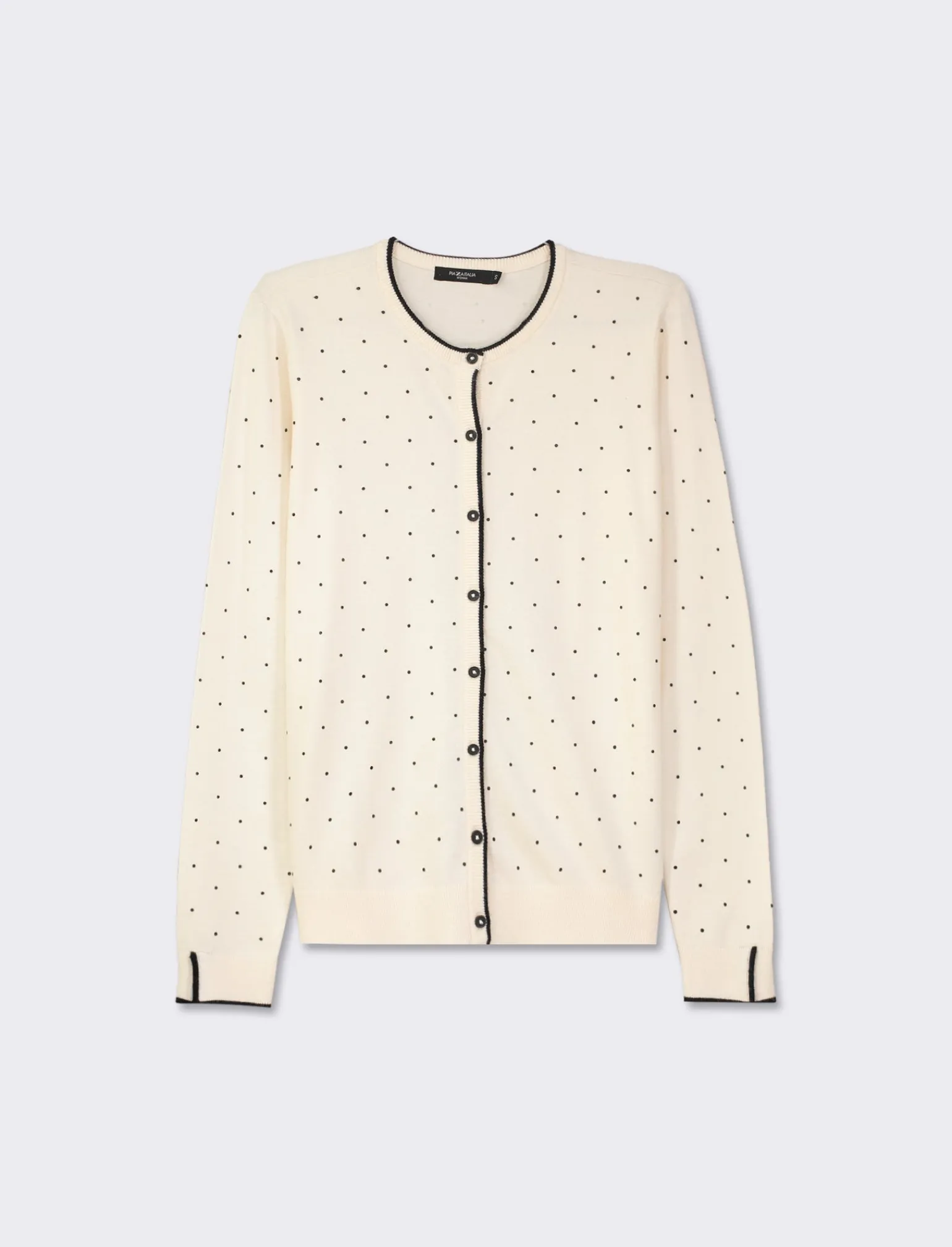 Donna Piazza Italia Donna | Maglieria<Cardigan in morbido filato con motivo floccato stampato - Avorio