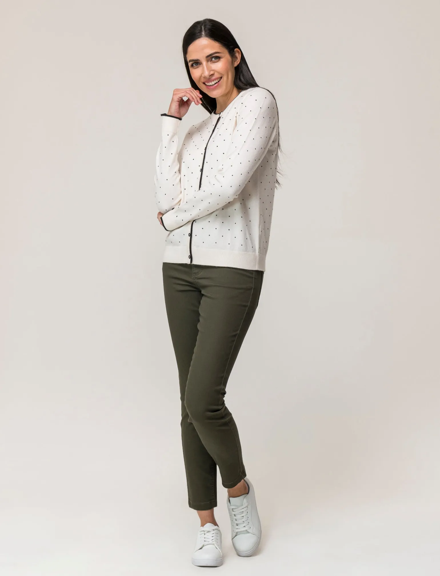 Donna Piazza Italia Donna | Maglieria<Cardigan in morbido filato con motivo floccato stampato - Avorio