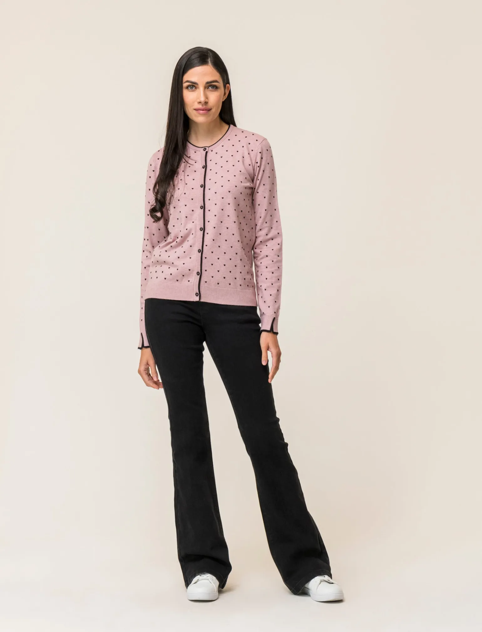 Donna Piazza Italia Donna | Maglieria<Cardigan in morbido filato con motivo floccato stampato - antico