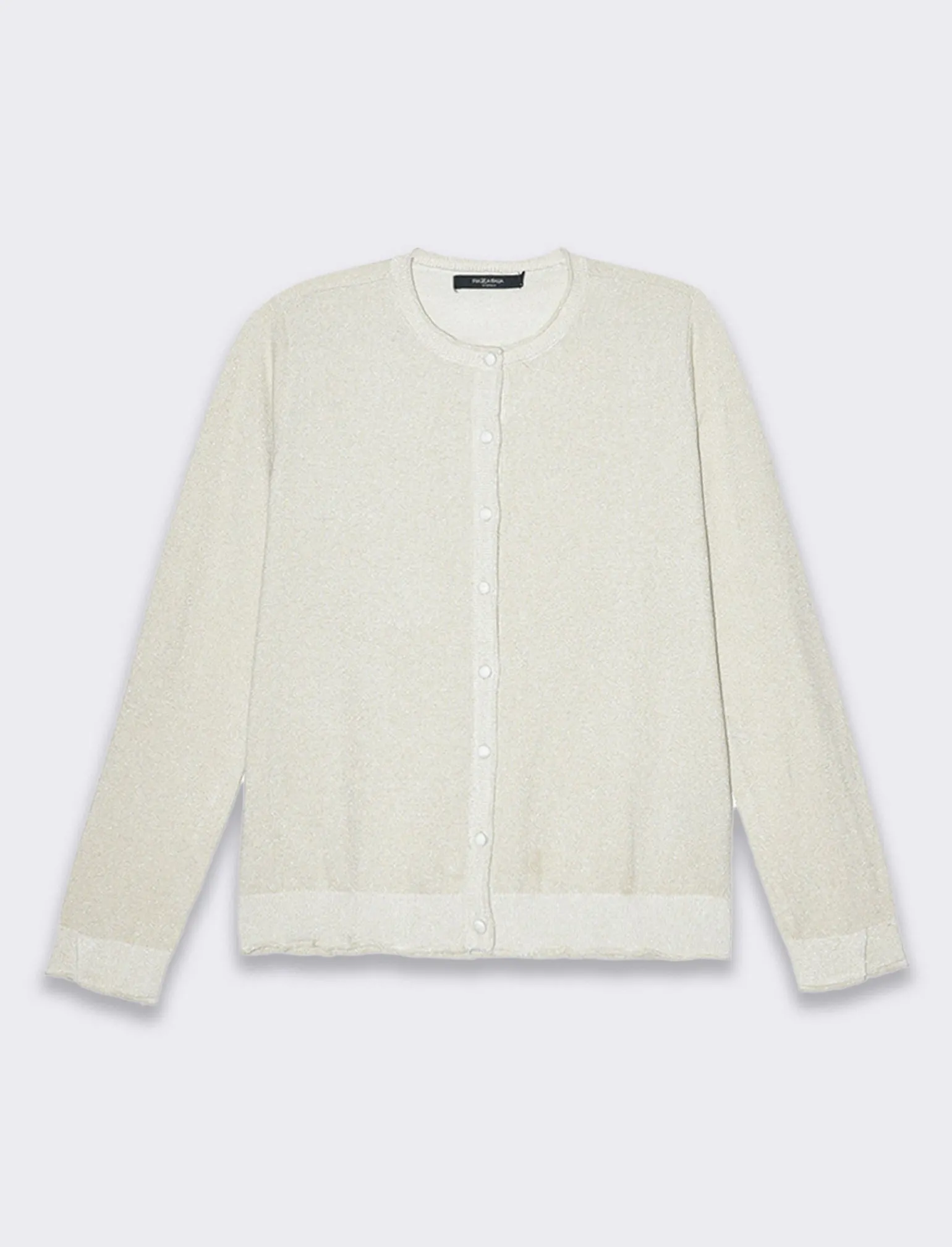 Donna Piazza Italia Donna | Maglieria<Cardigan manica lunga giro collo in filo effetto metalizzato - Avorio