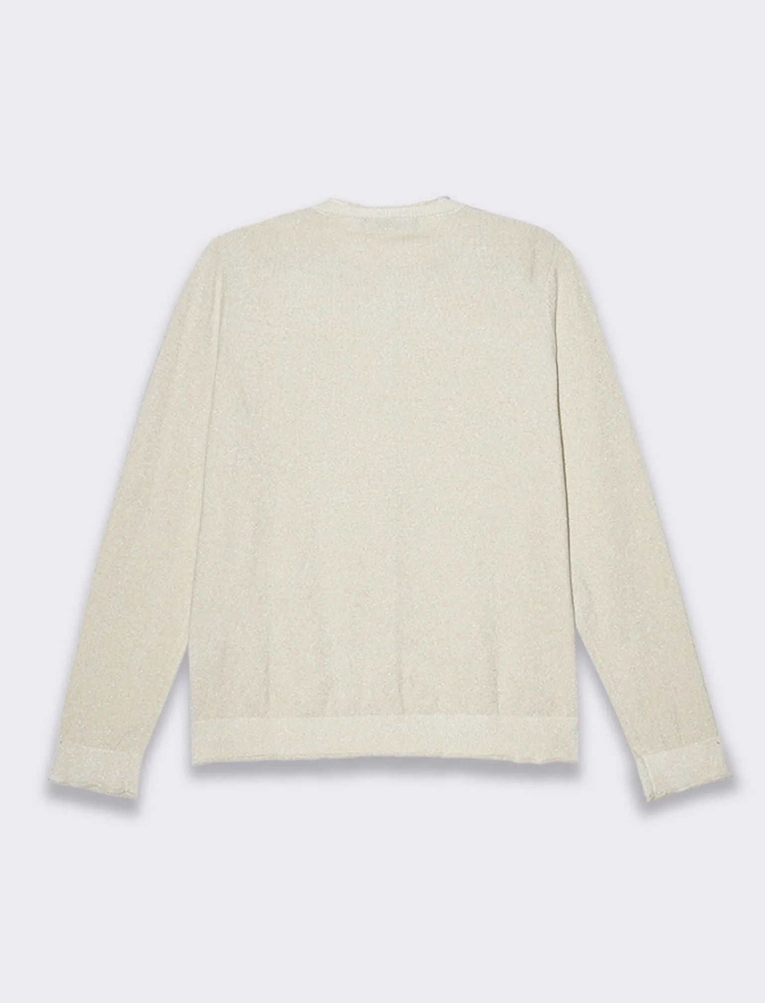 Donna Piazza Italia Donna | Maglieria<Cardigan manica lunga giro collo in filo effetto metalizzato - Avorio