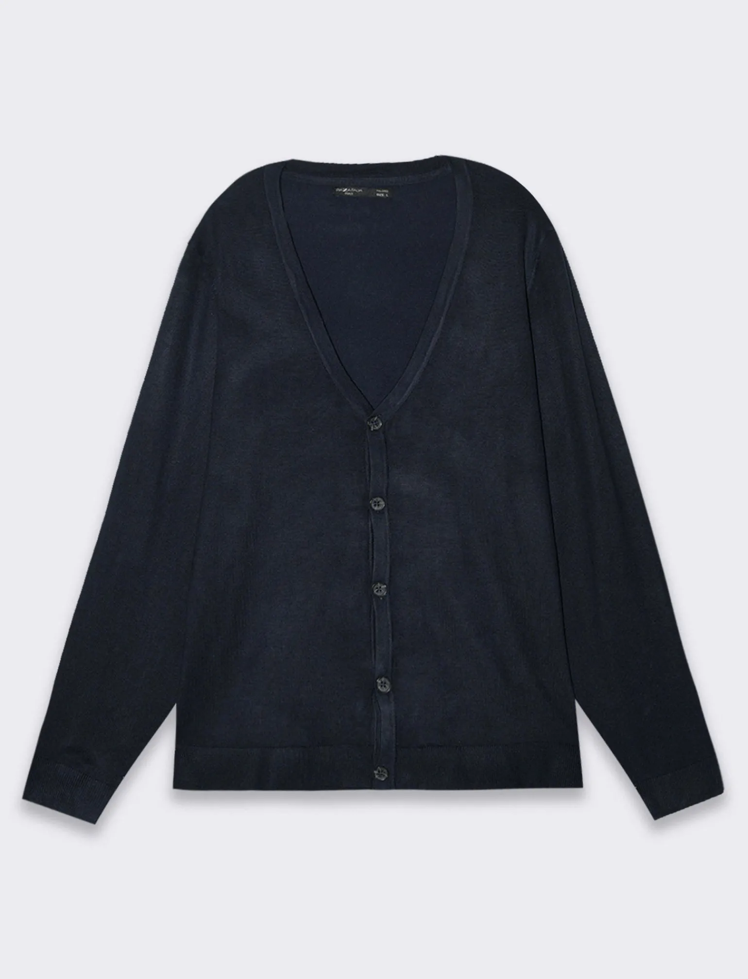 Uomo Piazza Italia Uomo | Maglieria<Cardigan regular fitcon costina al collo - Blu