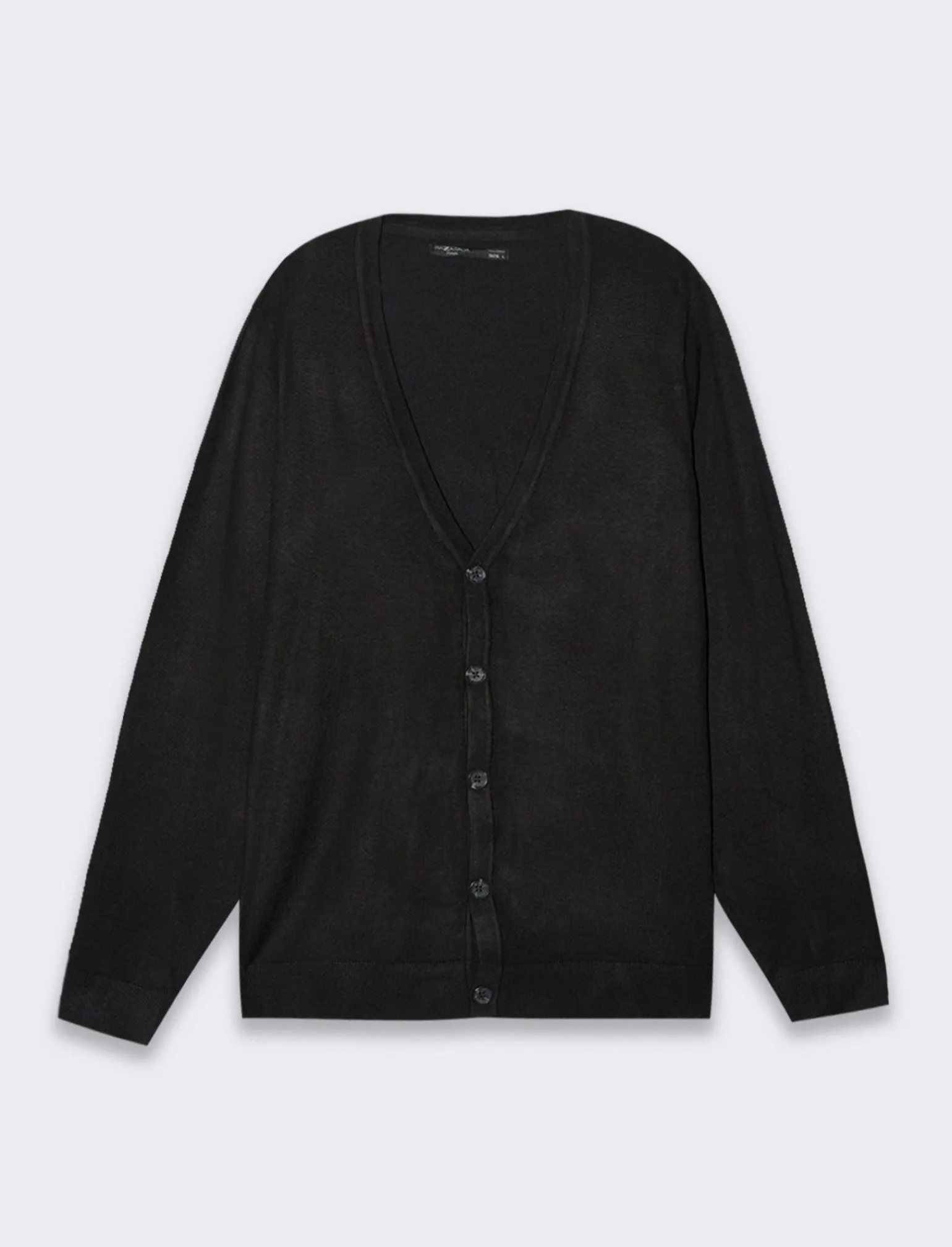 Uomo Piazza Italia Uomo | Maglieria<Cardigan regular fitcon costina al collo - Nero