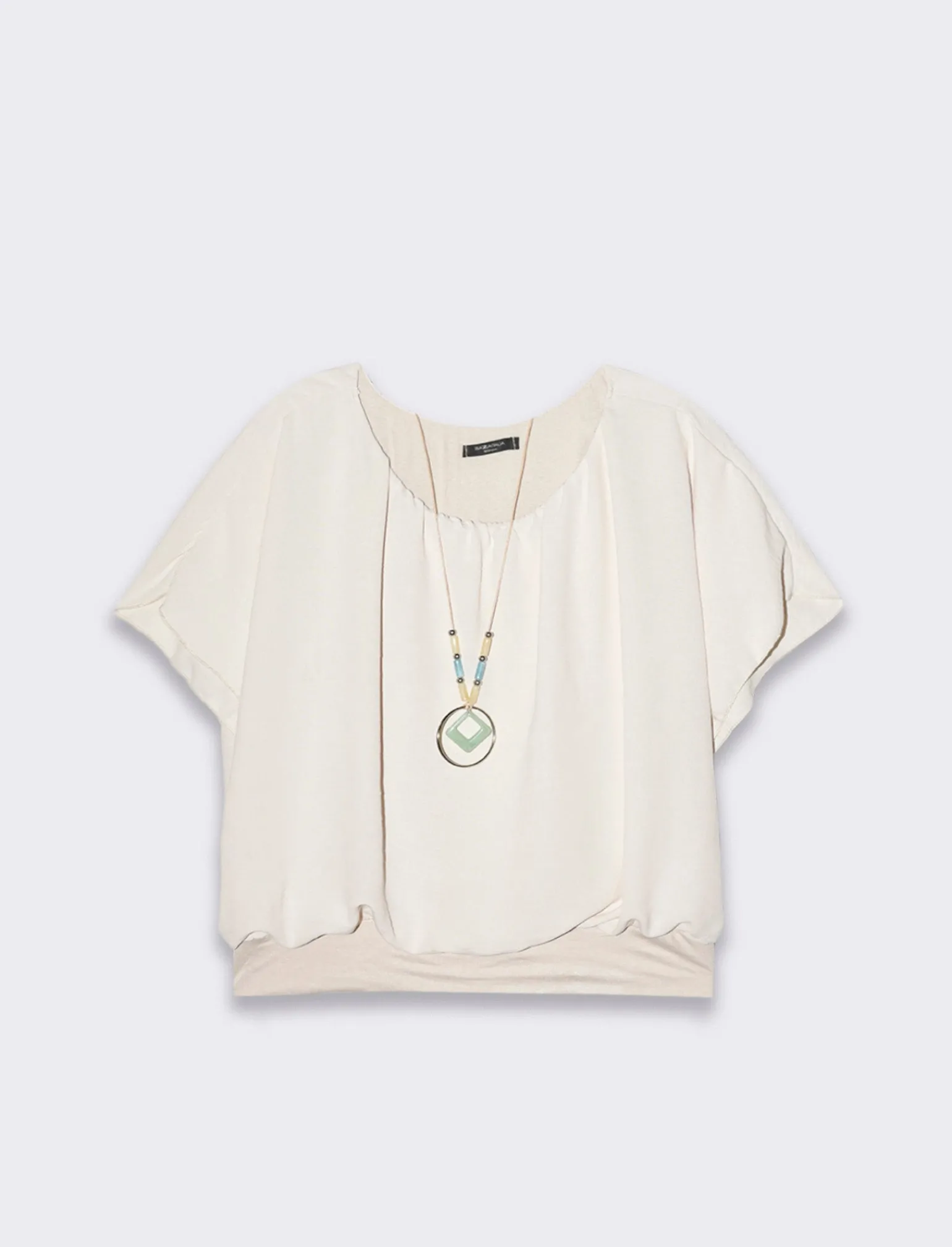 Donna Piazza Italia Camicie E Casacche<Casacca a manica corta con collana - gesso
