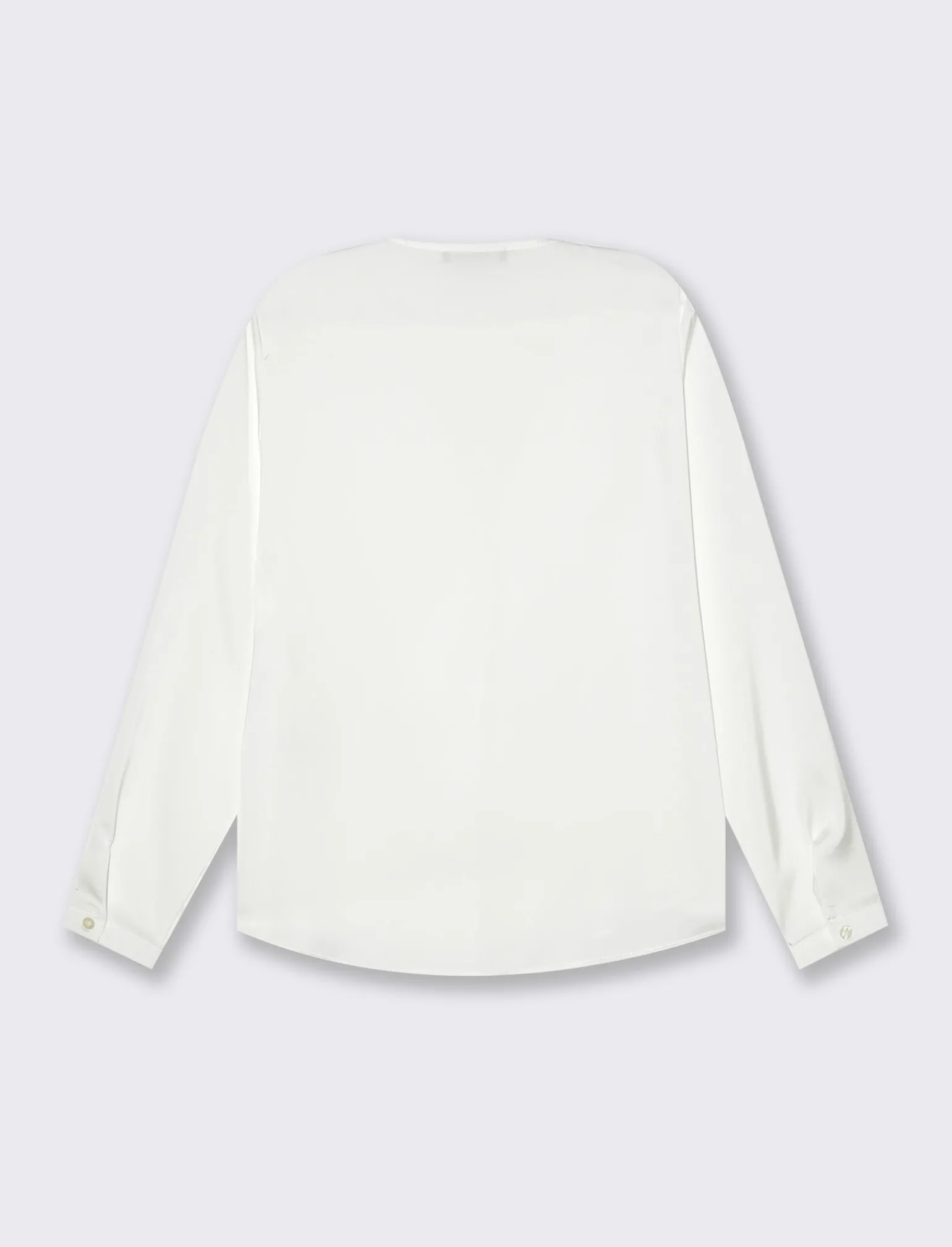 Donna Piazza Italia Donna | Camicie E Casacche<Casacca a manica lunga e scollo a V con rouches - Bianco panna