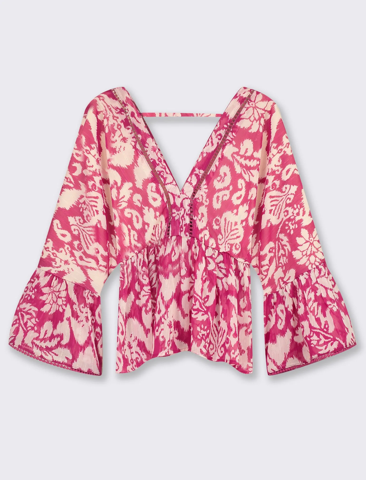 Donna Piazza Italia Donna | Camicie E Casacche<Casacca ampia,stampata con scollo a V con inserti effetto metallizzato - var 2