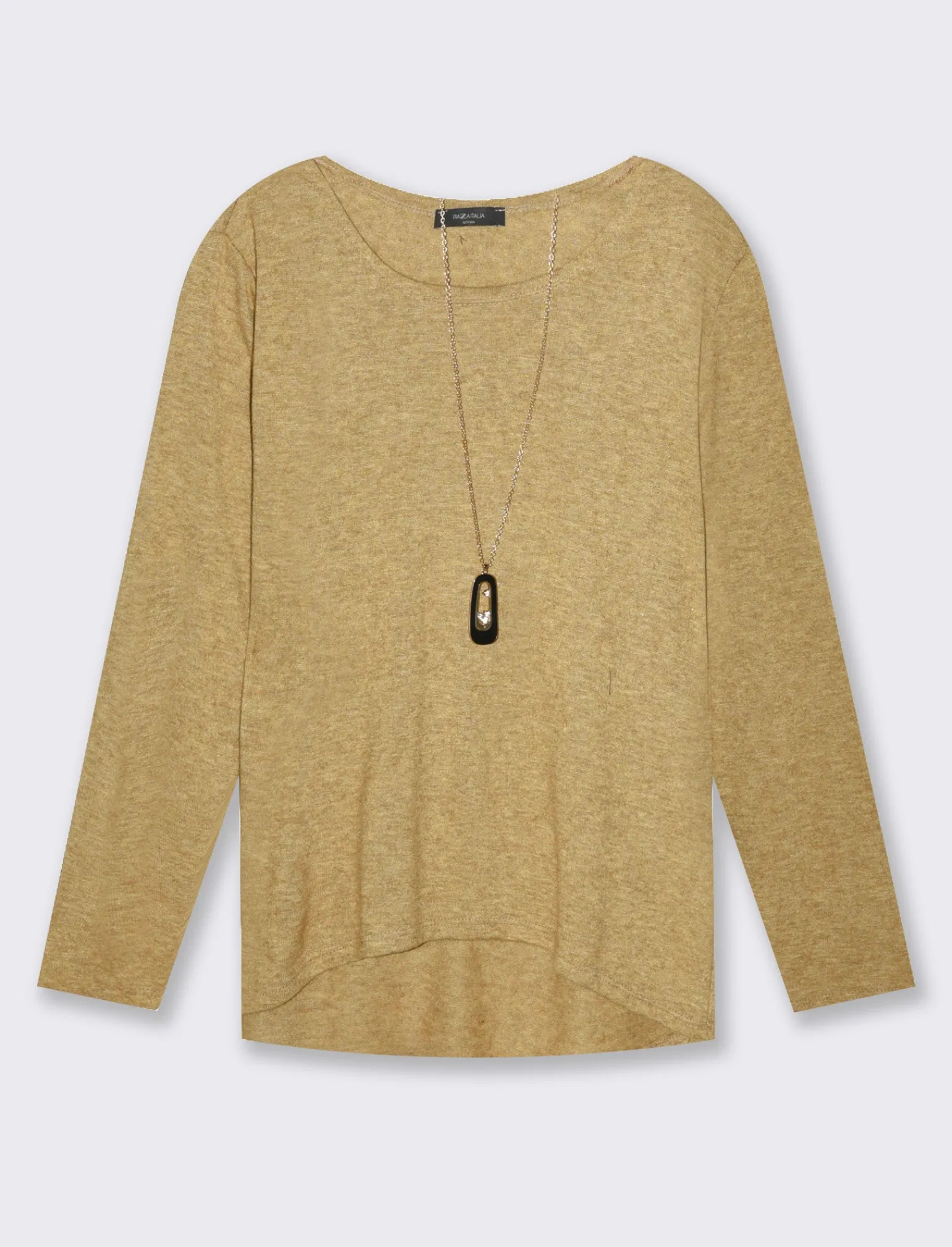 Donna Piazza Italia Donna | Maglieria<Casacca con collana a manica lunga - Cammello