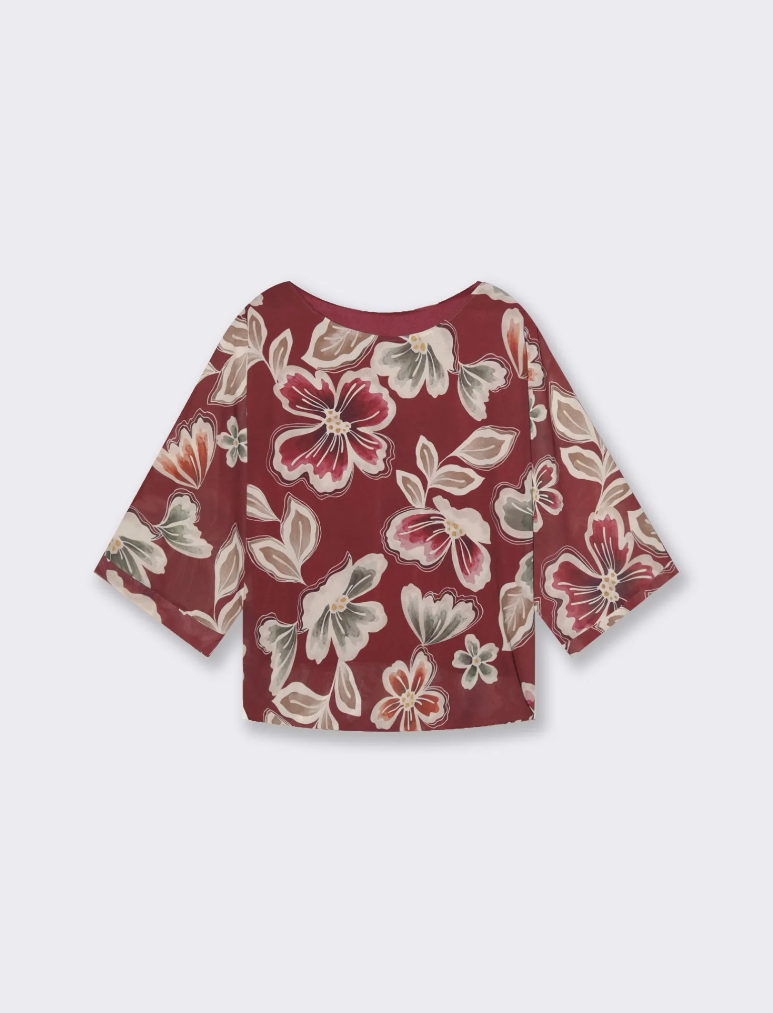 Donna Piazza Italia Donna | Camicie E Casacche<Casacca fantasia con manica a 3/4 da donna - latte