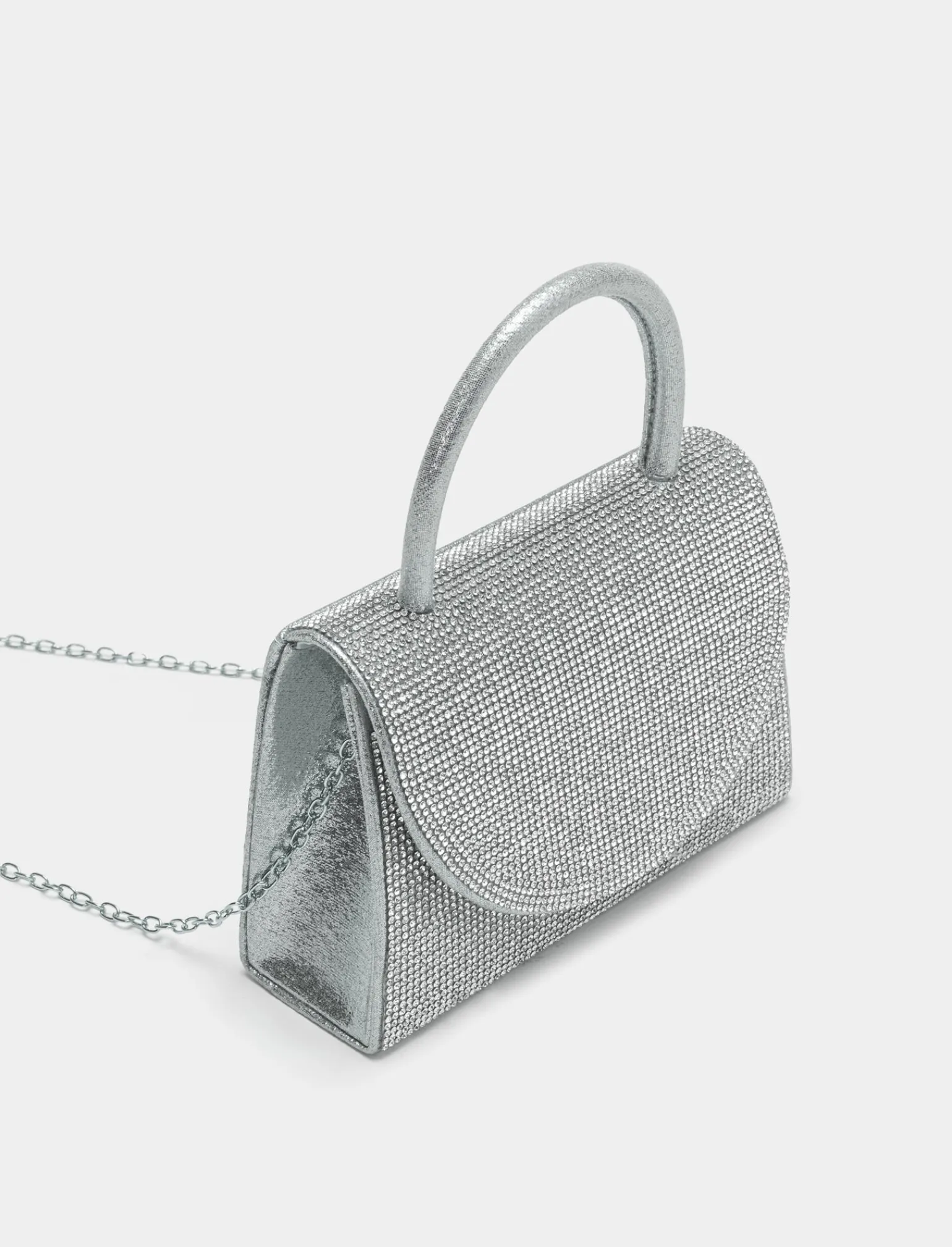 Donna Piazza Italia Donna | Borse E Zaini<Clutch da donna in con patta in strass e tracolla in catena -