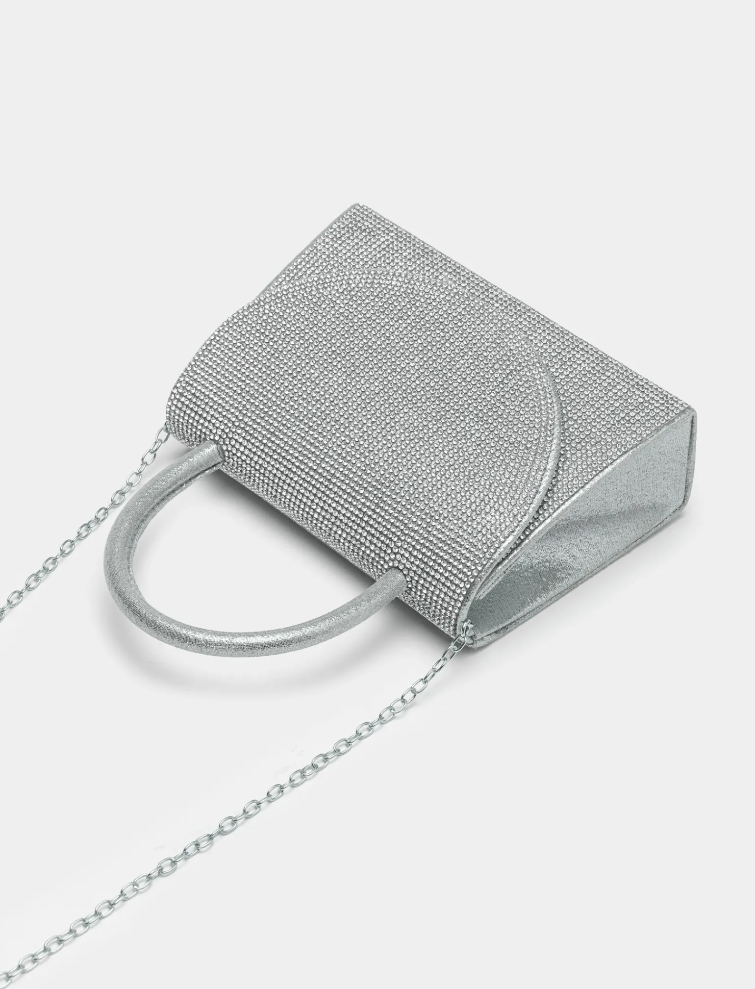 Donna Piazza Italia Donna | Borse E Zaini<Clutch da donna in con patta in strass e tracolla in catena -