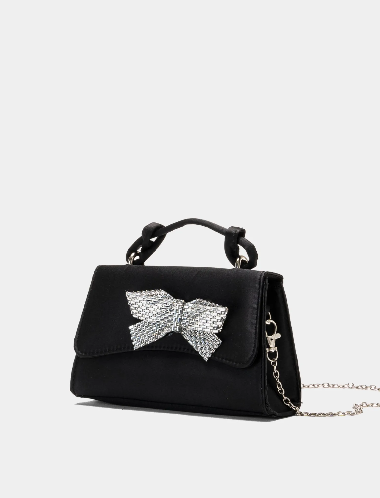 Donna Piazza Italia Donna | Borse E Zaini<Clutch da donna in raso con fiocco in strass e tracolla -