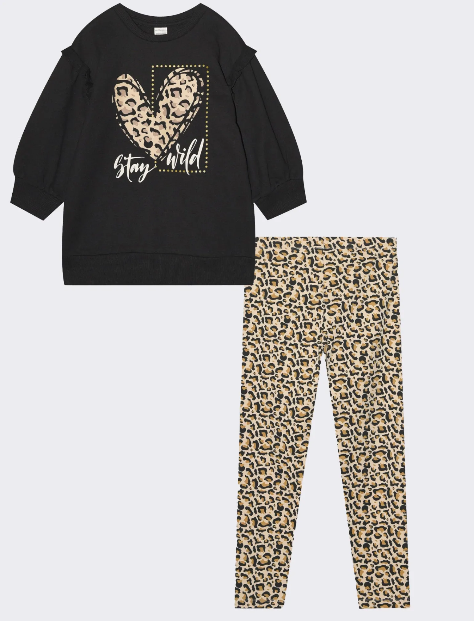 Piazza Italia Bambina | Completi<Completo set due pezzi felpa e leggings fantasia da bambina -