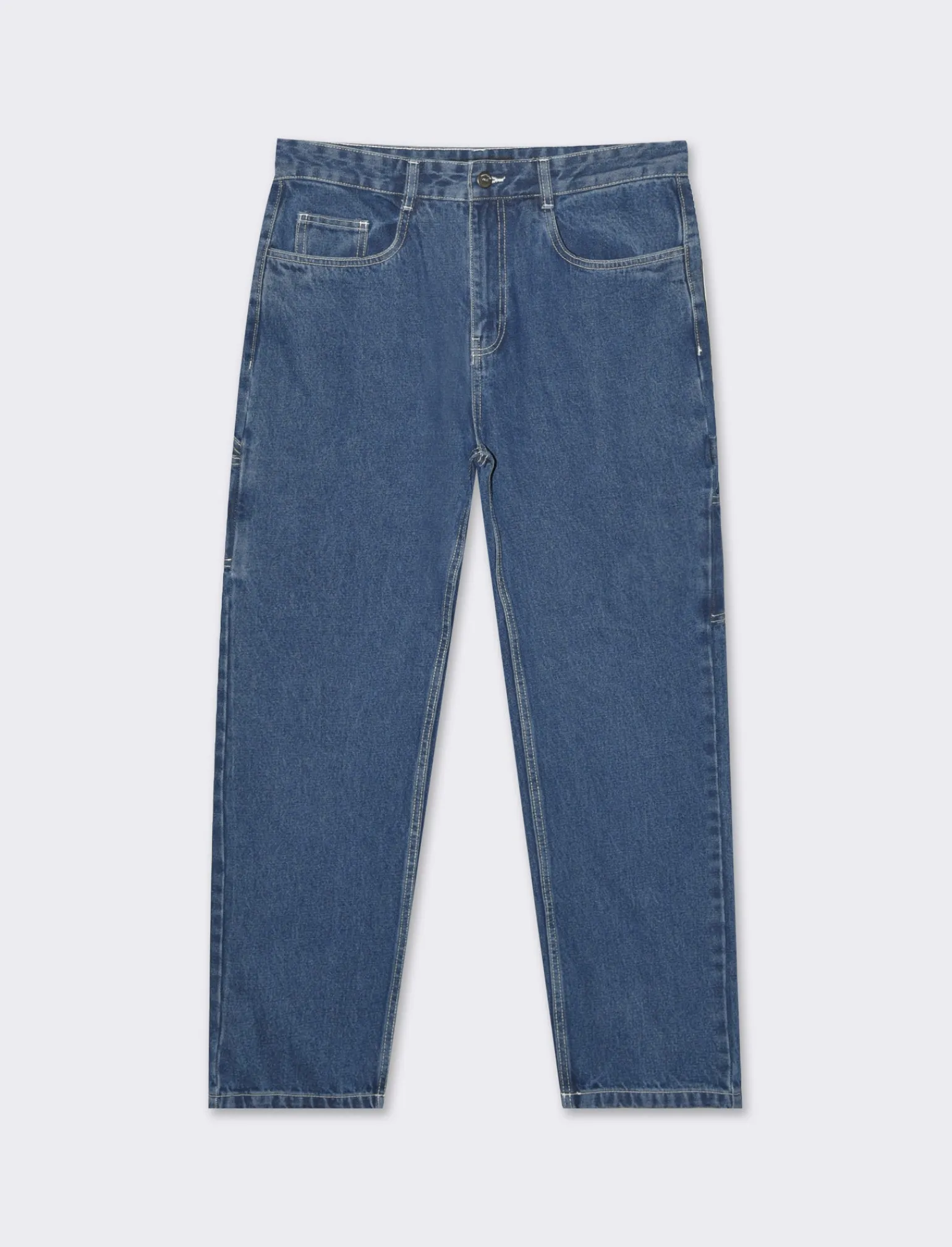 Uomo Piazza Italia Uomo | Jeans<Denim carpenter fit a cinque tasche - Denim