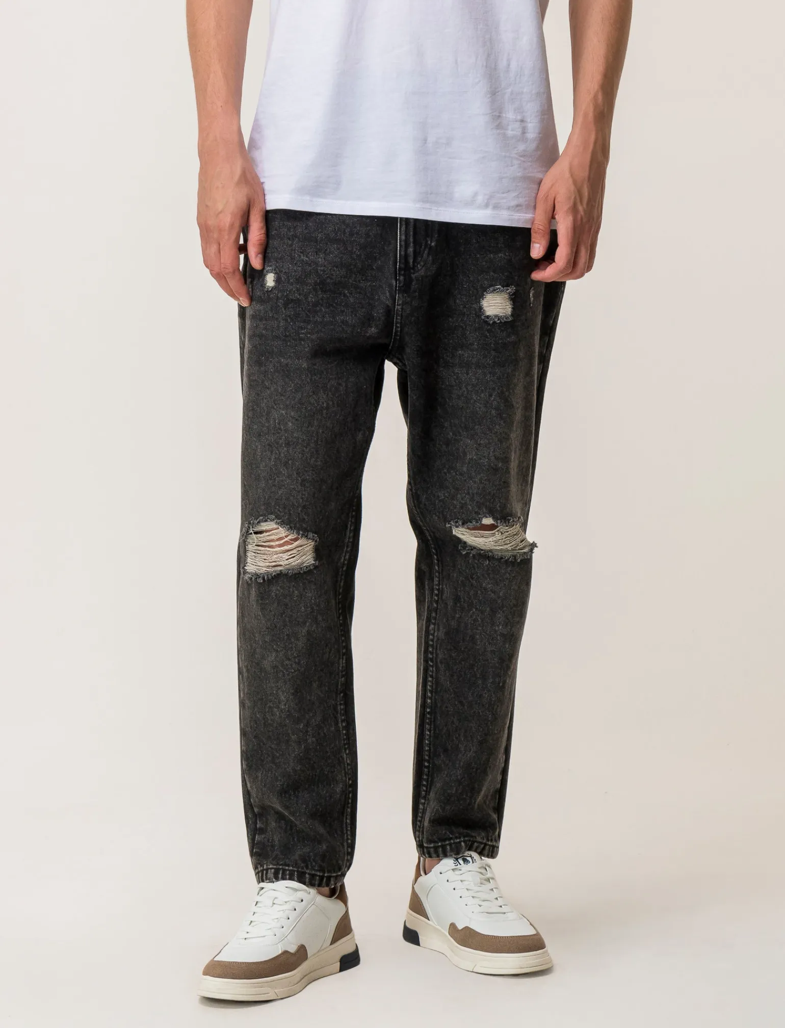 Uomo Piazza Italia Uomo | Jeans<Denim loose fit a cinque tasche con strappi -
