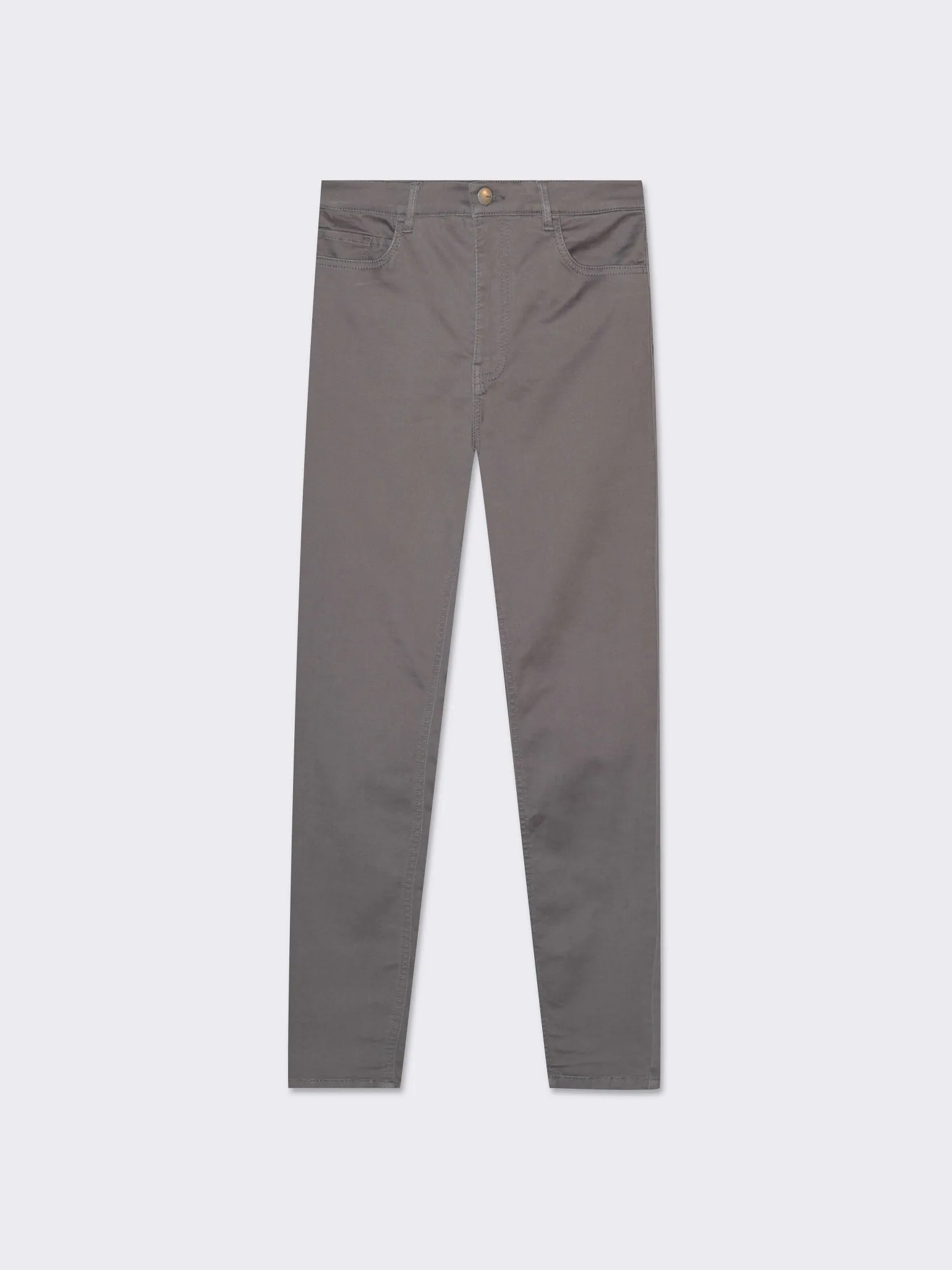 Donna Piazza Italia Donna | Jeans<Denim skinny colorato 5 tasche con bottone in metallo - piombo