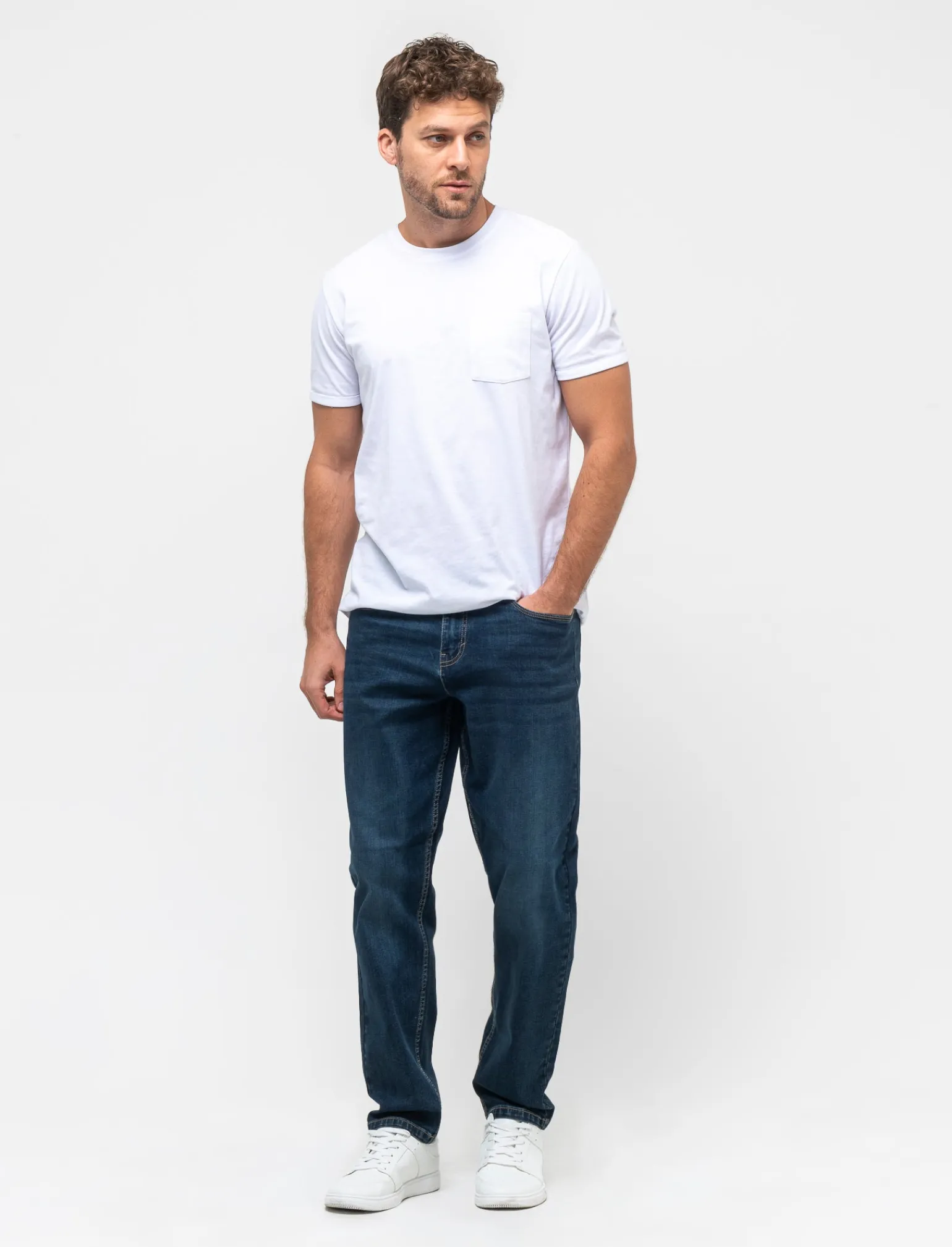 Uomo Piazza Italia Uomo | Jeans<Denim stretch carrot fit a cinque tasche - Denim