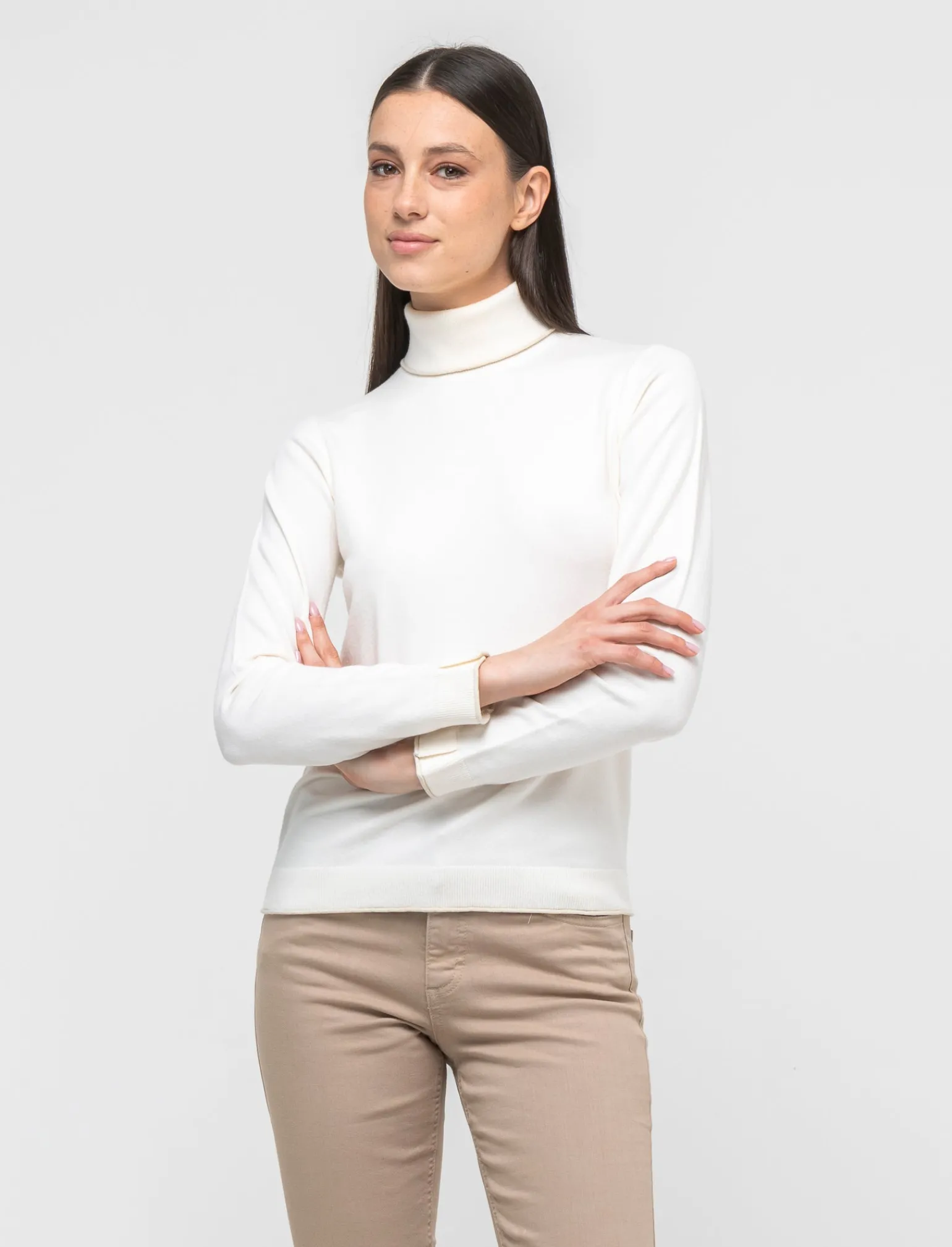 Donna Piazza Italia Donna | Maglieria<Dolcevita in maglia fine e morbida con dettaglio lurex - Avorio