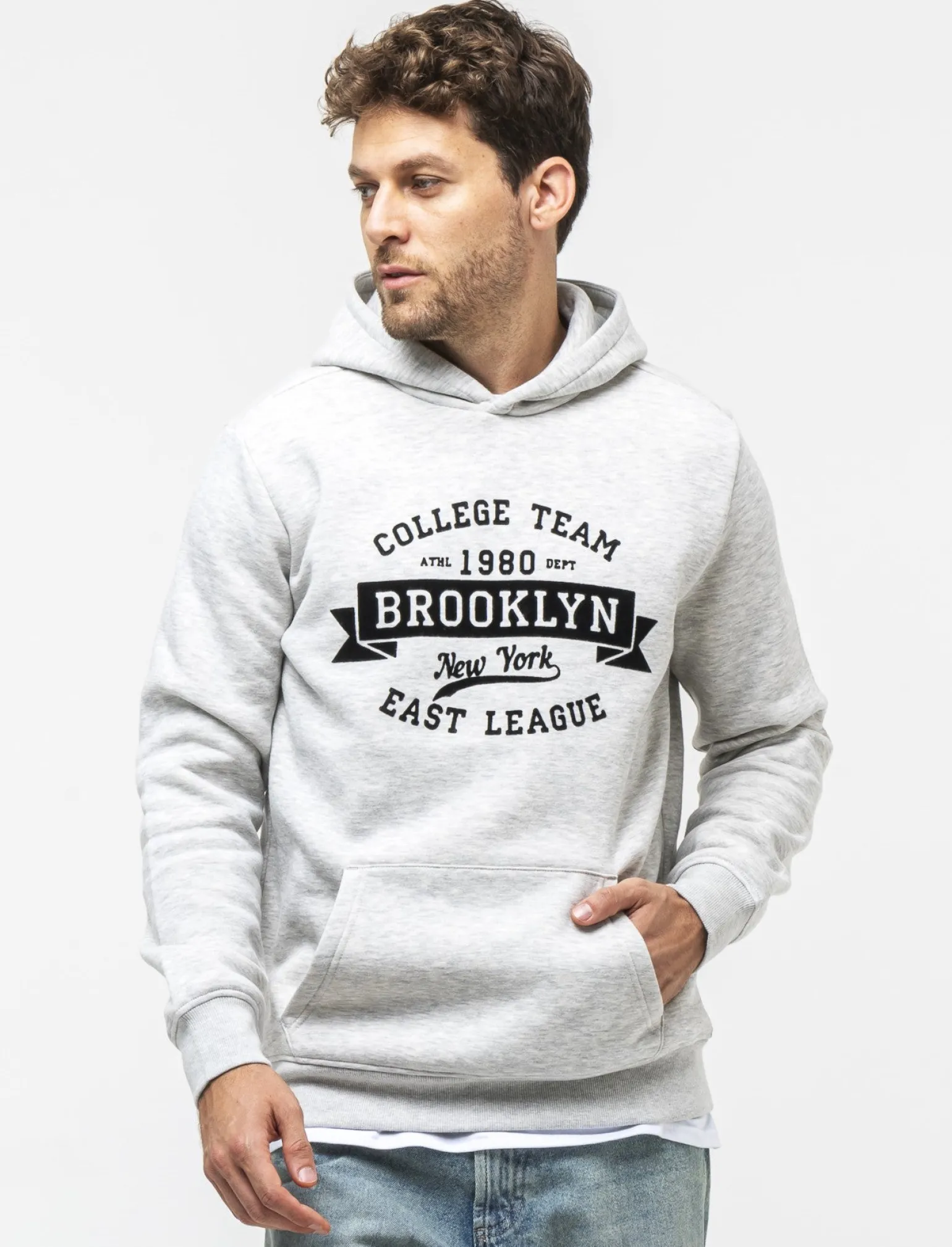 Uomo Piazza Italia Felpe<Felpa cappuccio in misto cotone garzato regular fit - mel.