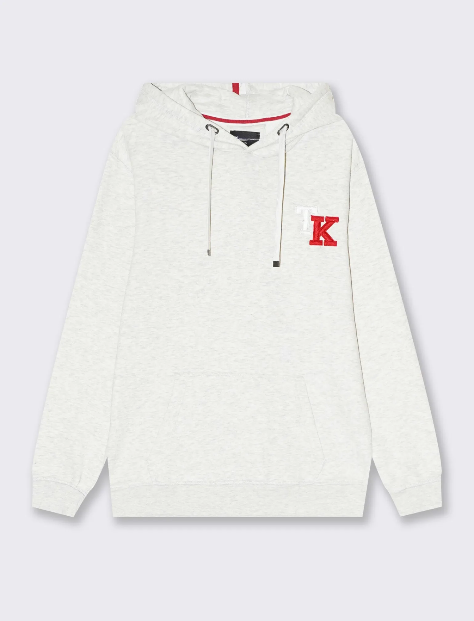 Uomo Piazza Italia Felpe<Felpa cappuccio in misto cotone garzato regular fit con ricamo sul davanti - Grigio mel.