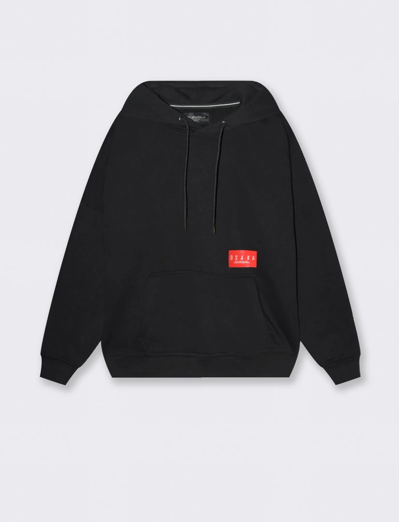 Uomo Piazza Italia Felpe<Felpa cappuccio in misto cotone garzato regular fit e stampa gommata - Nero