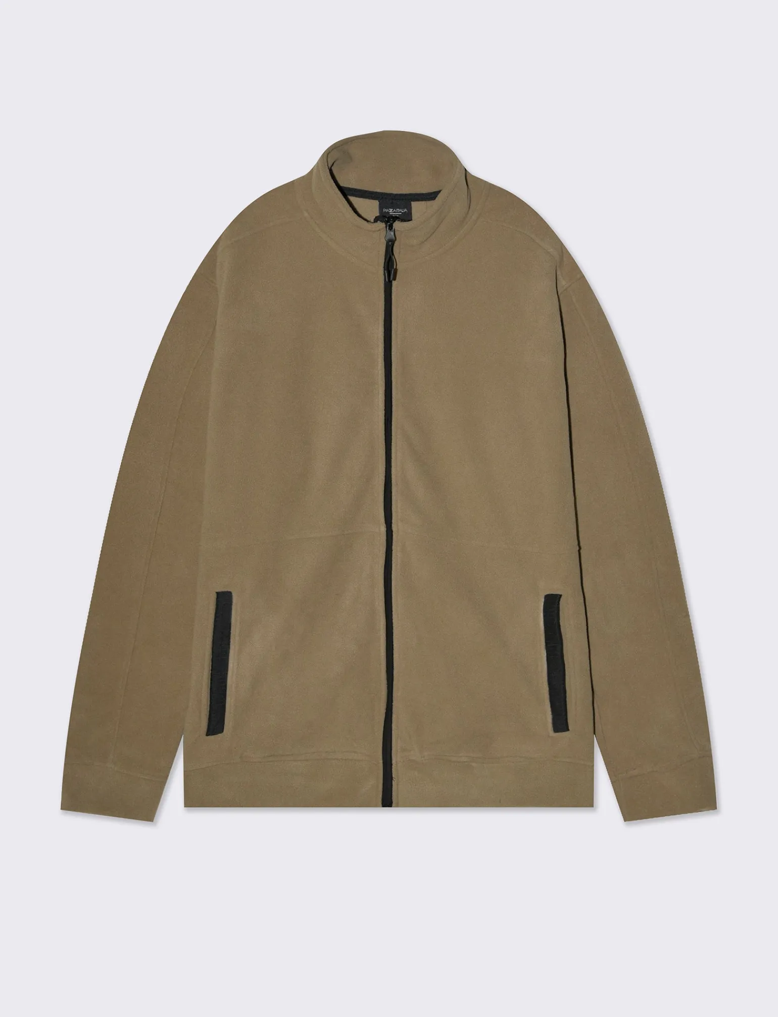 Uomo Piazza Italia Felpe<Felpa cardigan in pile regular fit a collo alto - Verde kaki