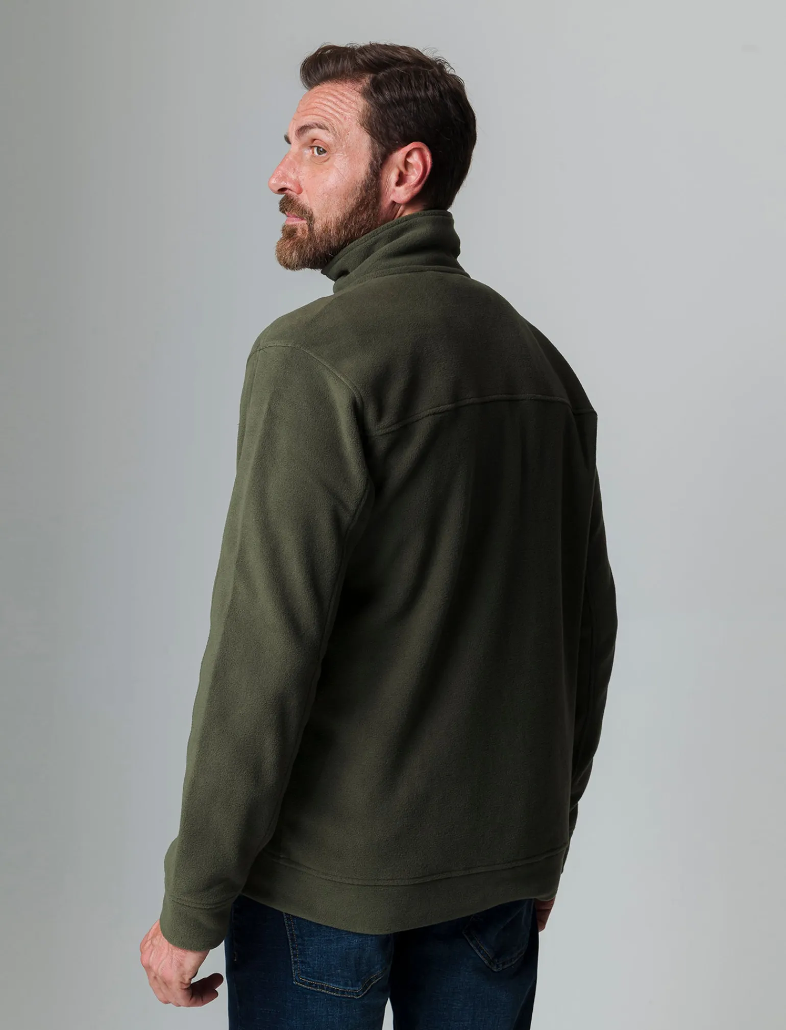 Uomo Piazza Italia Felpe<Felpa cardigan in pile regular fit a collo alto - militare