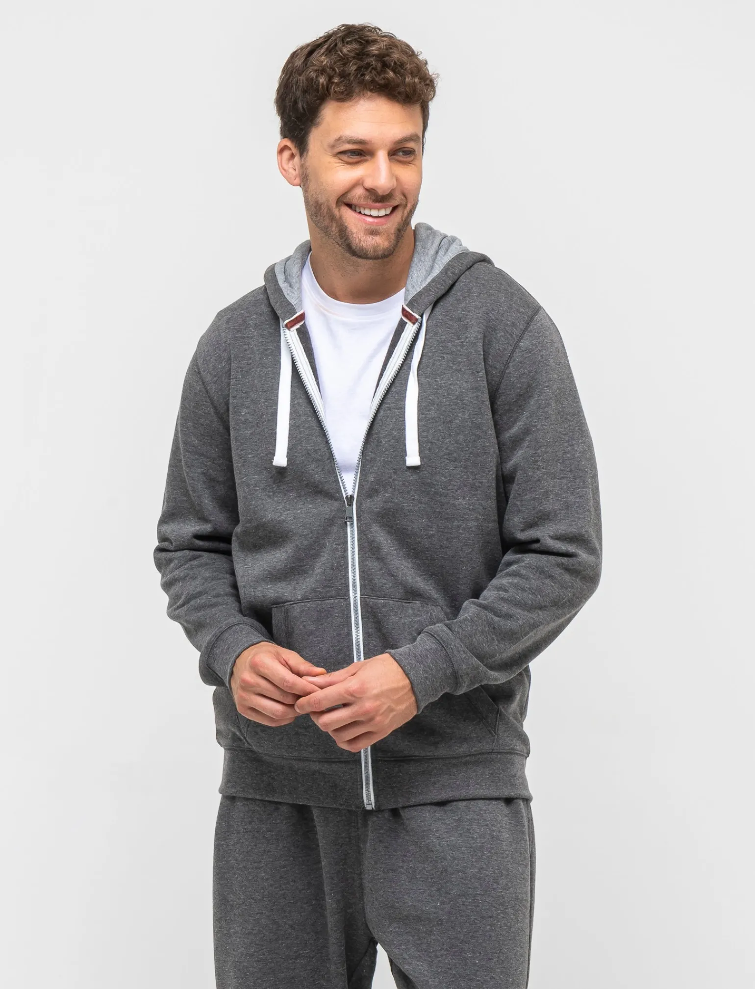 Uomo Piazza Italia Felpe<Felpa con cappuccio in misto cotone garzato melange -