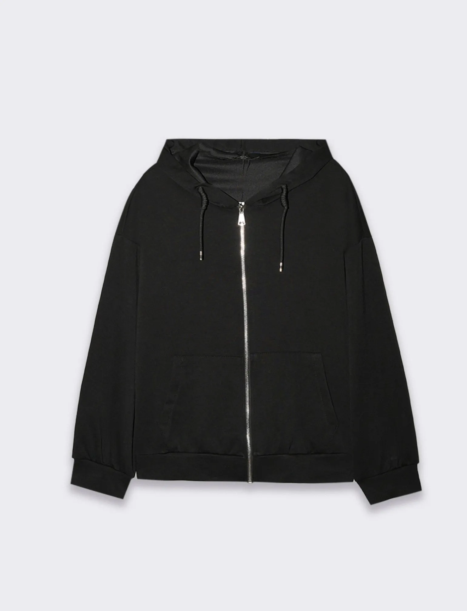 Donna Piazza Italia Felpe<Felpa con zip e cappuccio con coulizze tasca marsupio -