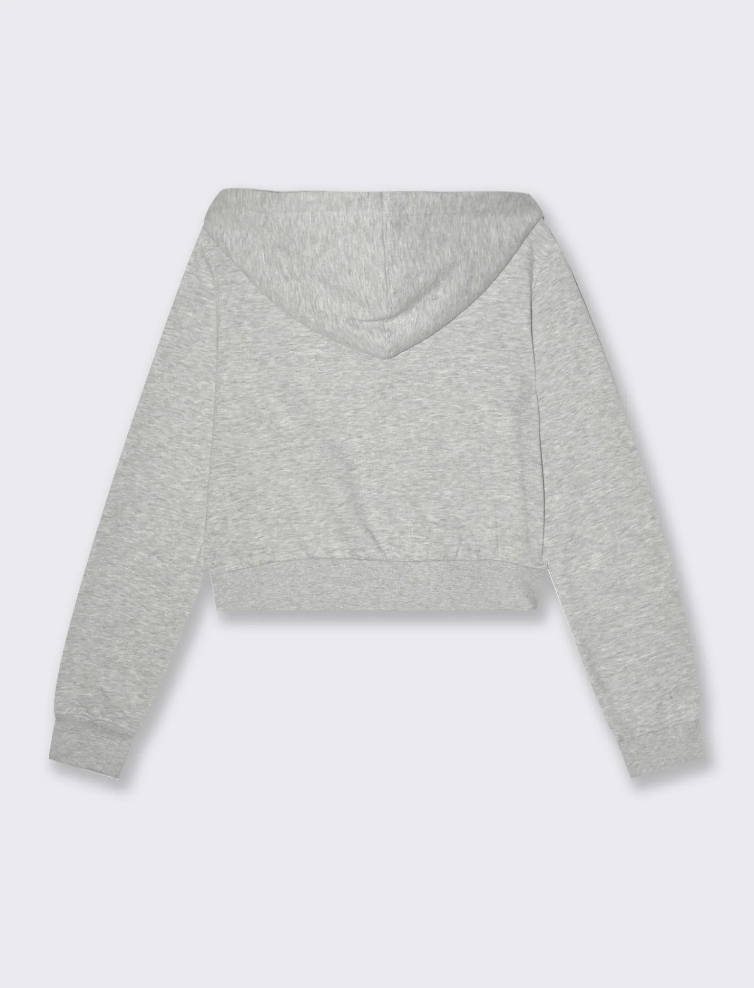 Donna Piazza Italia Donna | Felpe<Felpa crop con cappuccio e chiusura a cerniera - Grigio melange